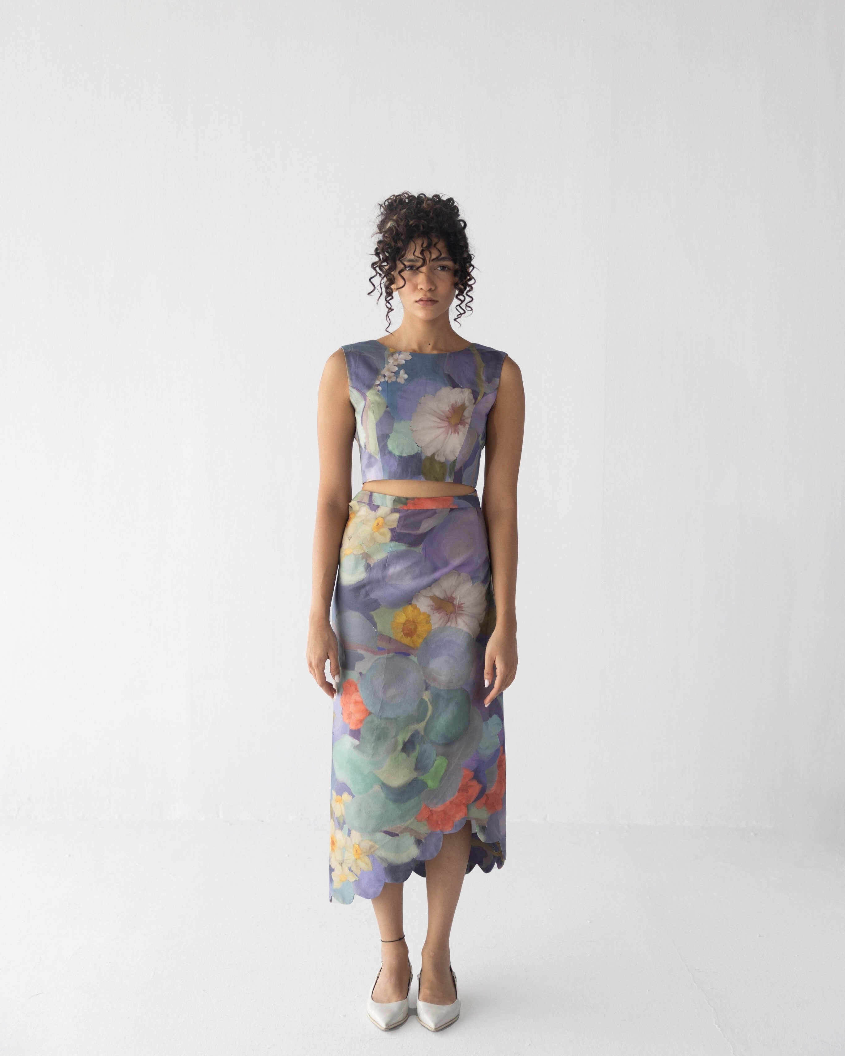 Blueberry Grove Scallop Skirt & Top set