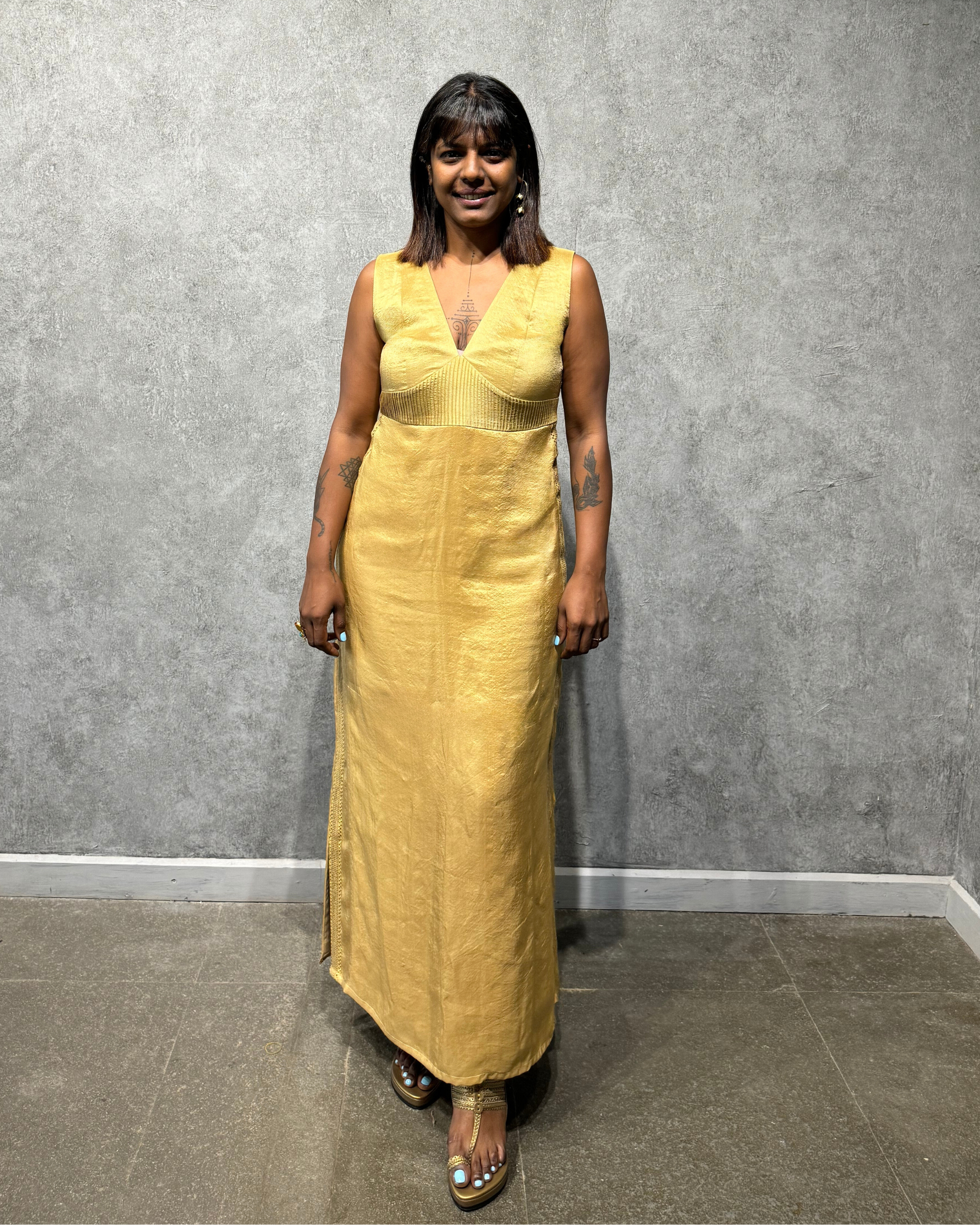 Golden Cleopatra | Maxi Dress with Side Slit