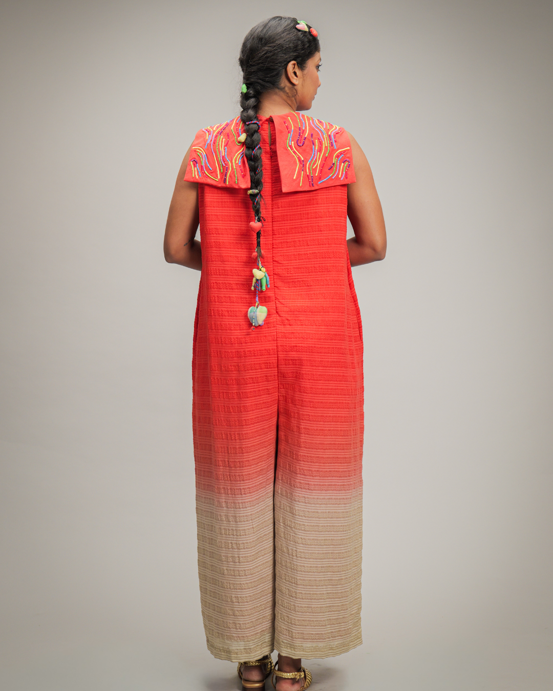 Irene Coral Oatmeal Ombre Jumpsuit