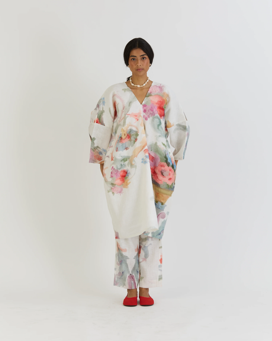 Morello Linen Kaftan Set