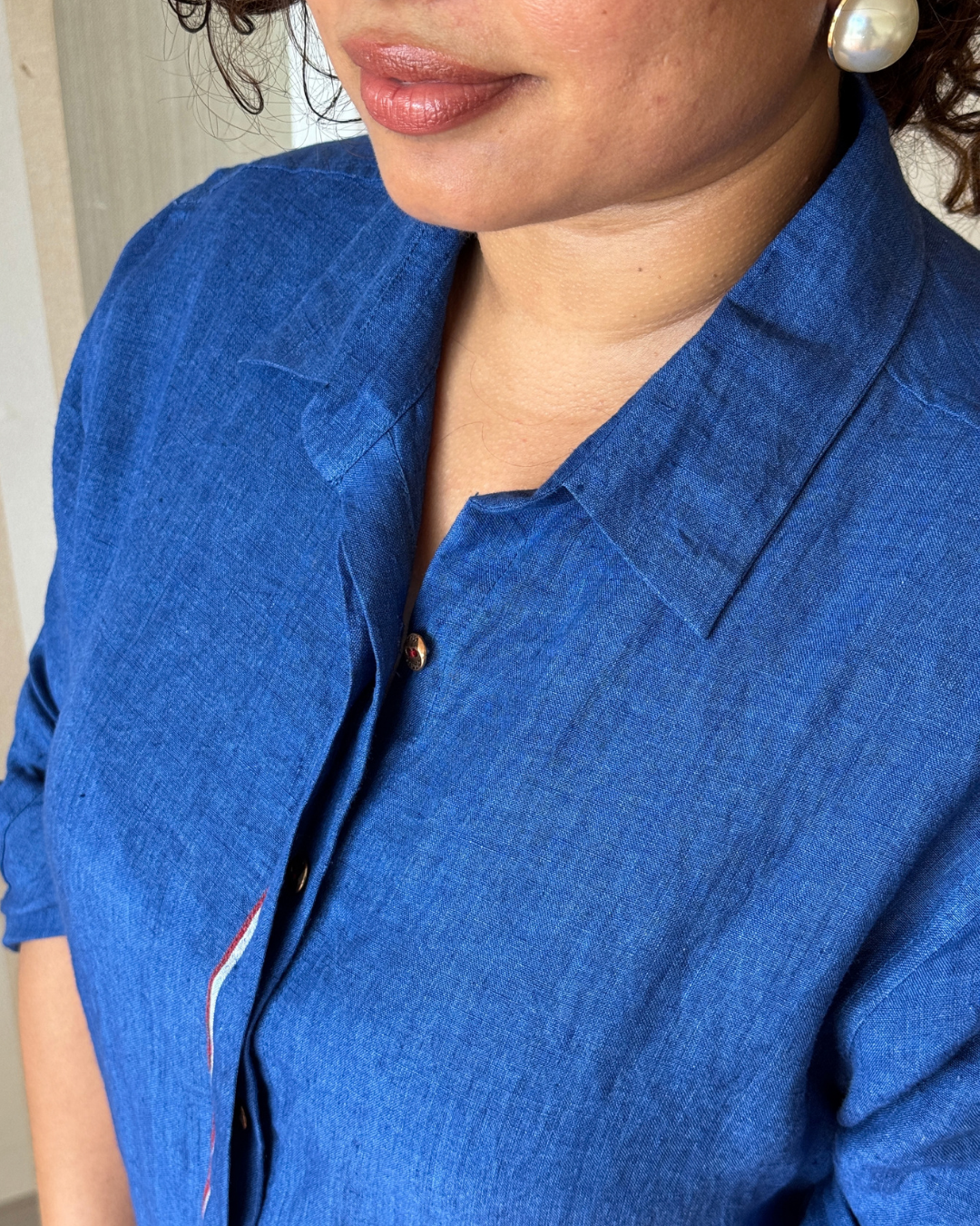 Elara Blue Shirt Dress