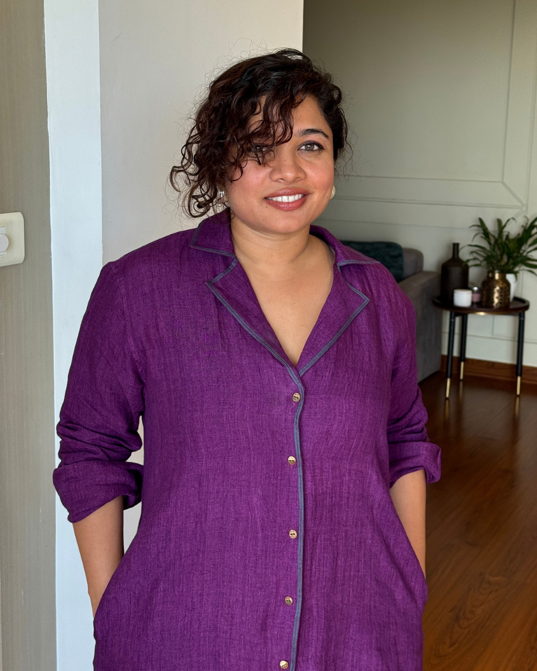Iris Purple Shirt Dress