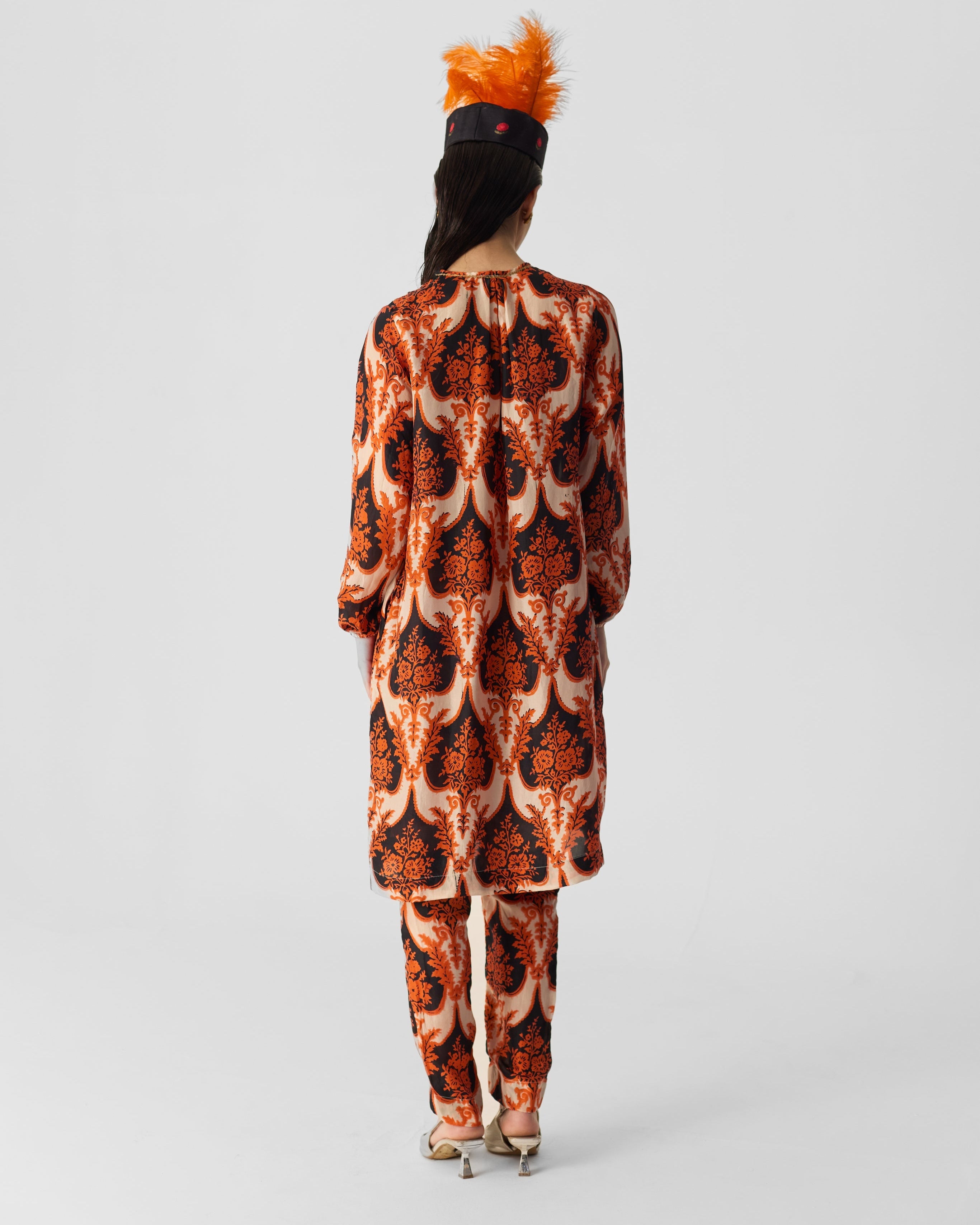 Moli Black Silk Kurta Set