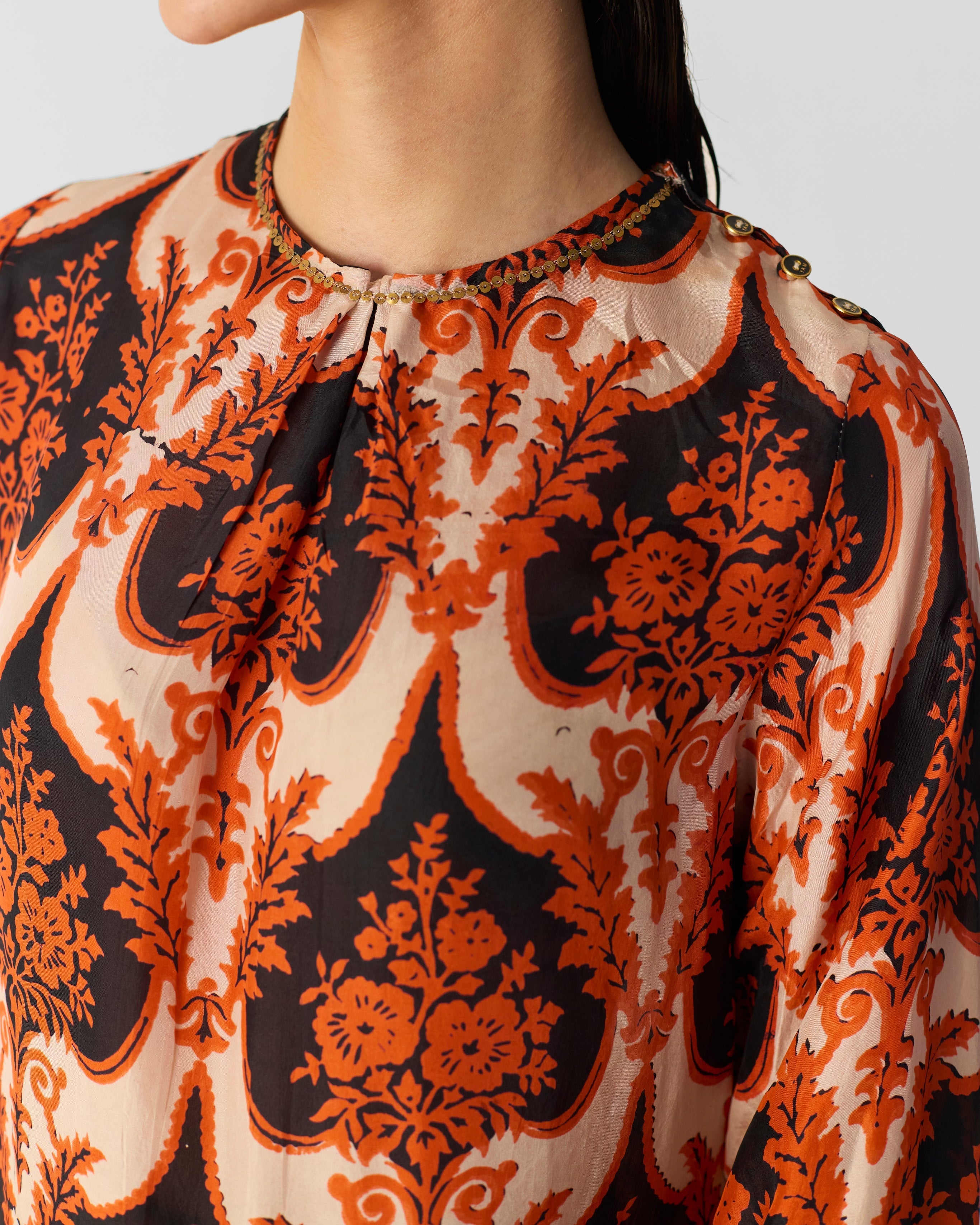 Moli Black Silk Kurta Set