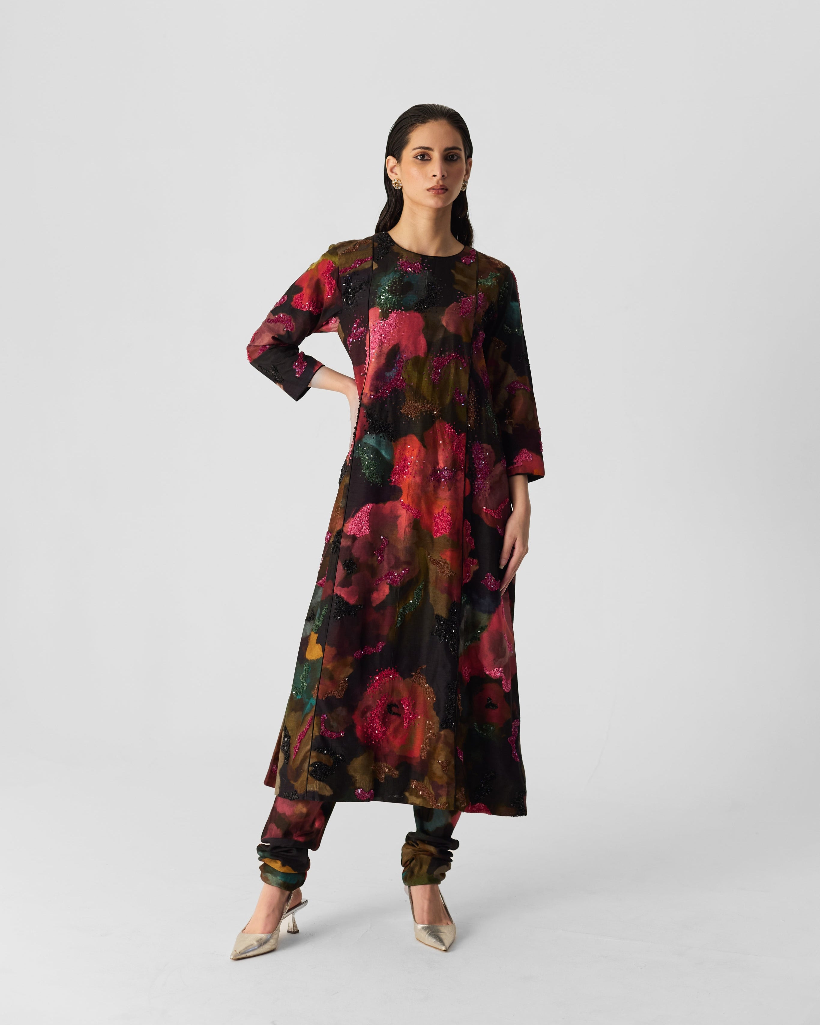 Furong Kalidar Embroidered Kurta Set