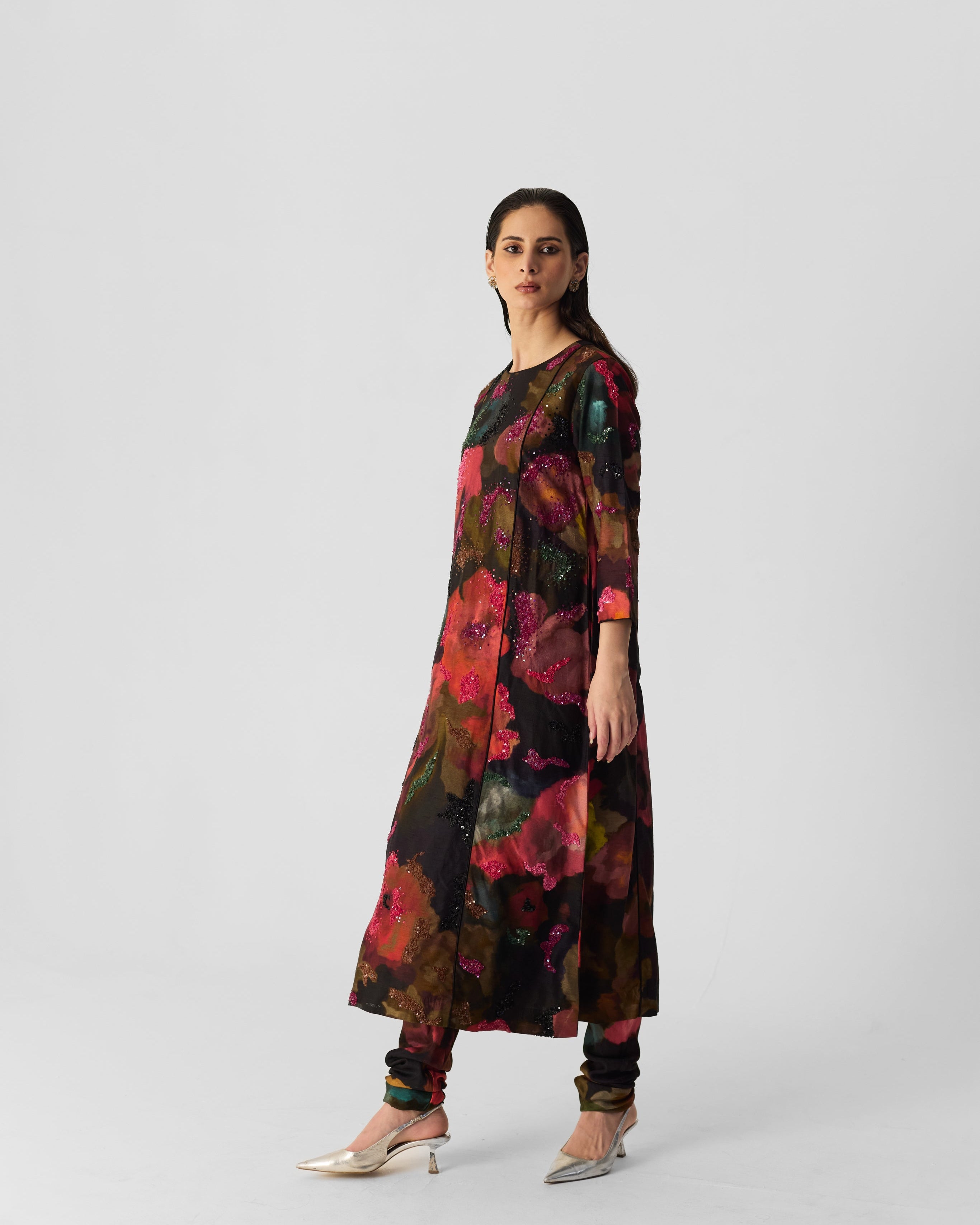 Furong Kalidar Embroidered Kurta Set