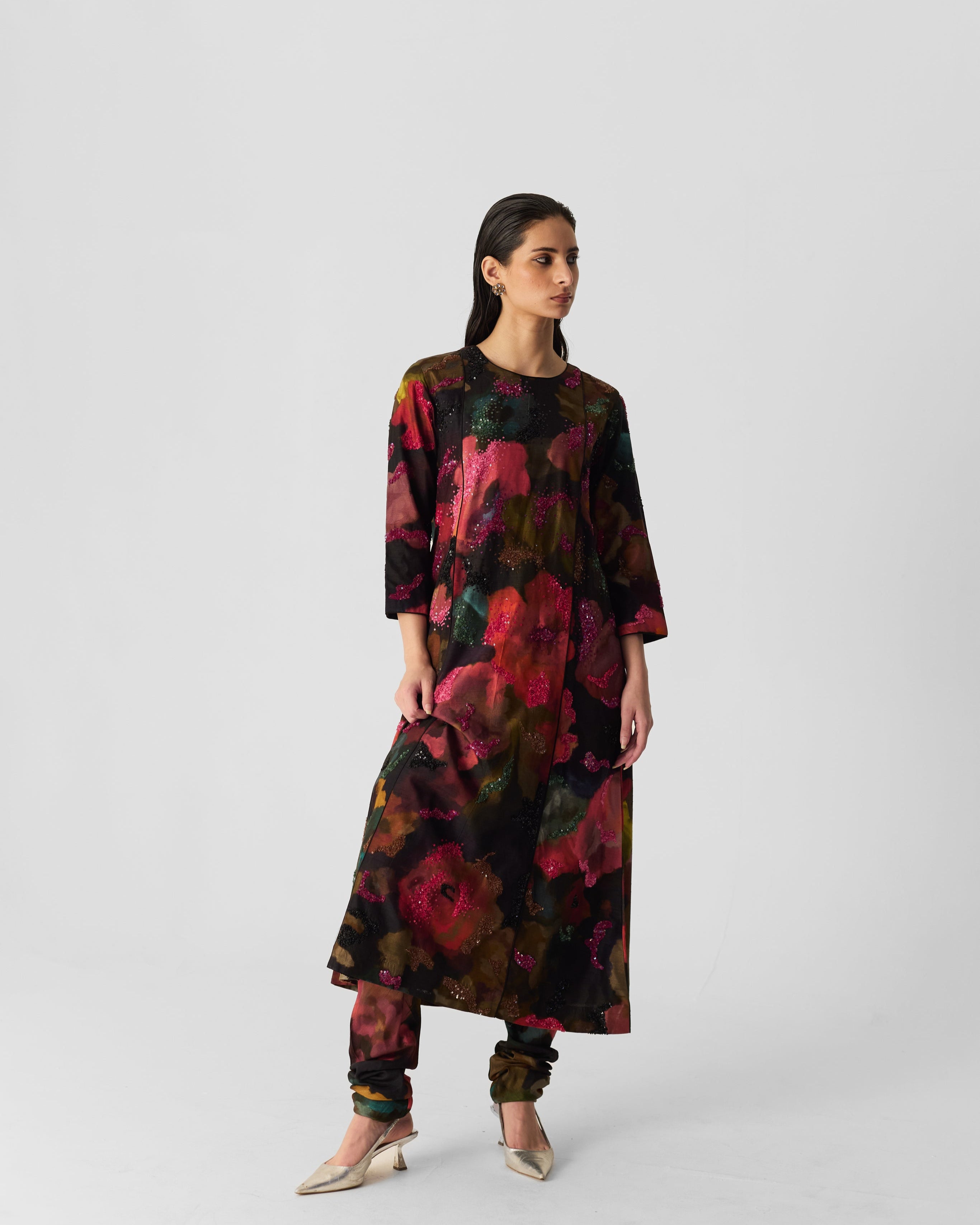 Furong Kalidar Embroidered Kurta Set