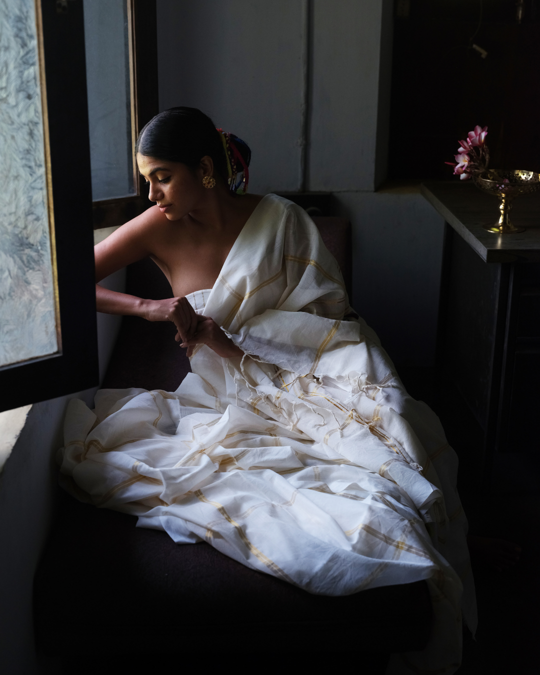 Thankamani Check Kasavu Saree