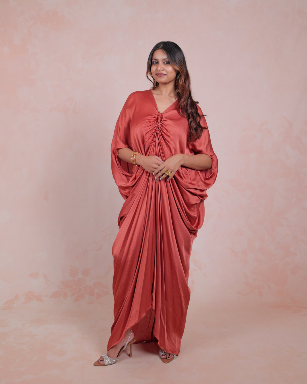 Burnt Orange Tie-up Kaftan