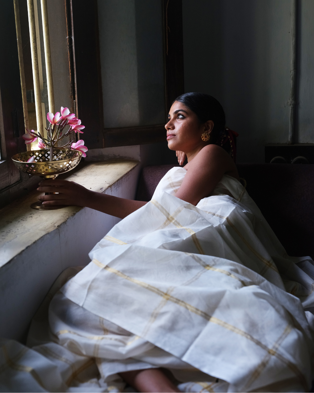 Thankamani Check Kasavu Saree