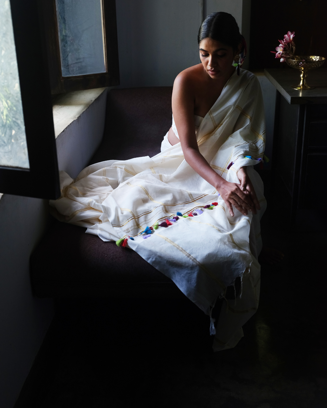 Thankamani Check Kasavu Saree