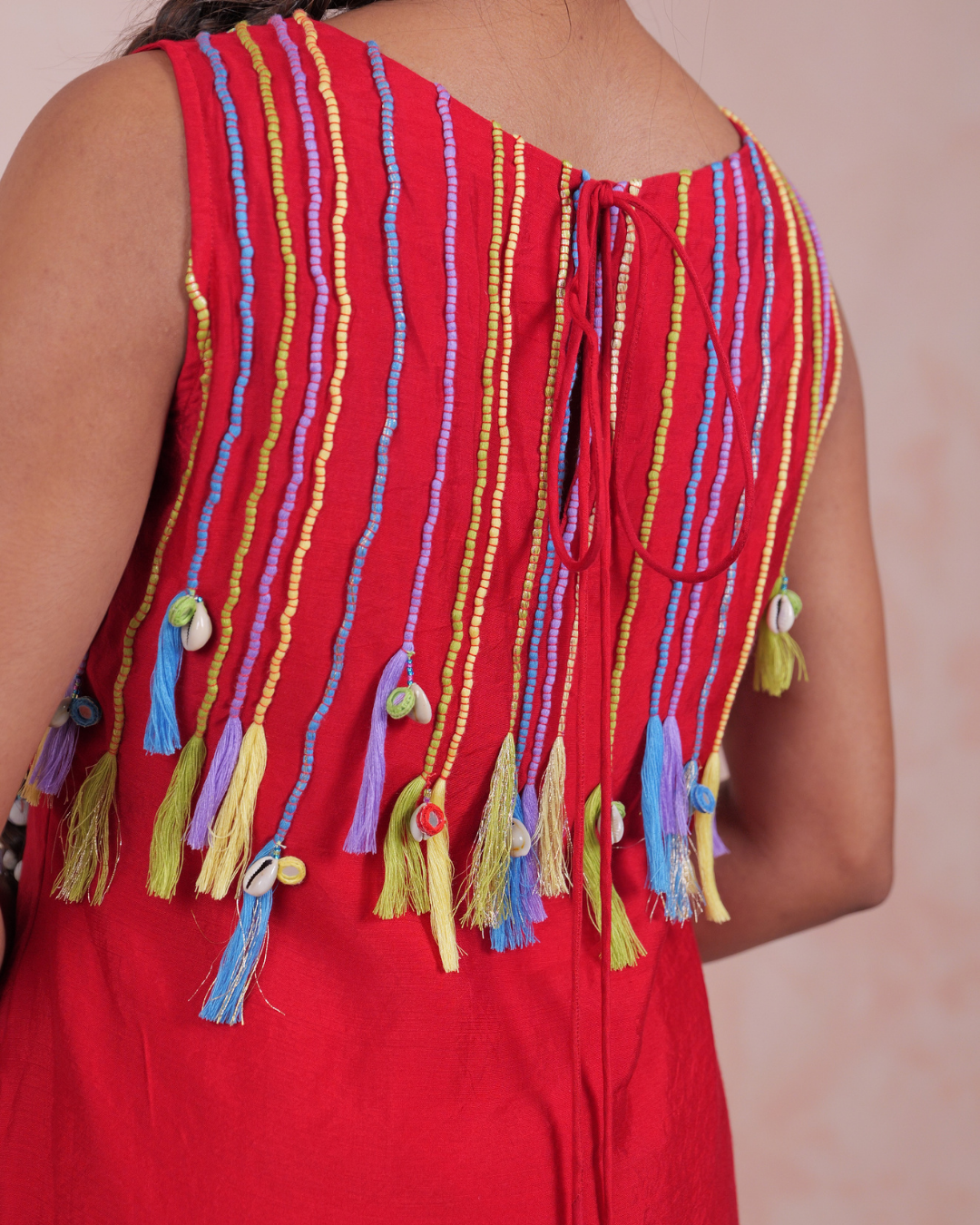 Layika Red Tunic Pant Set