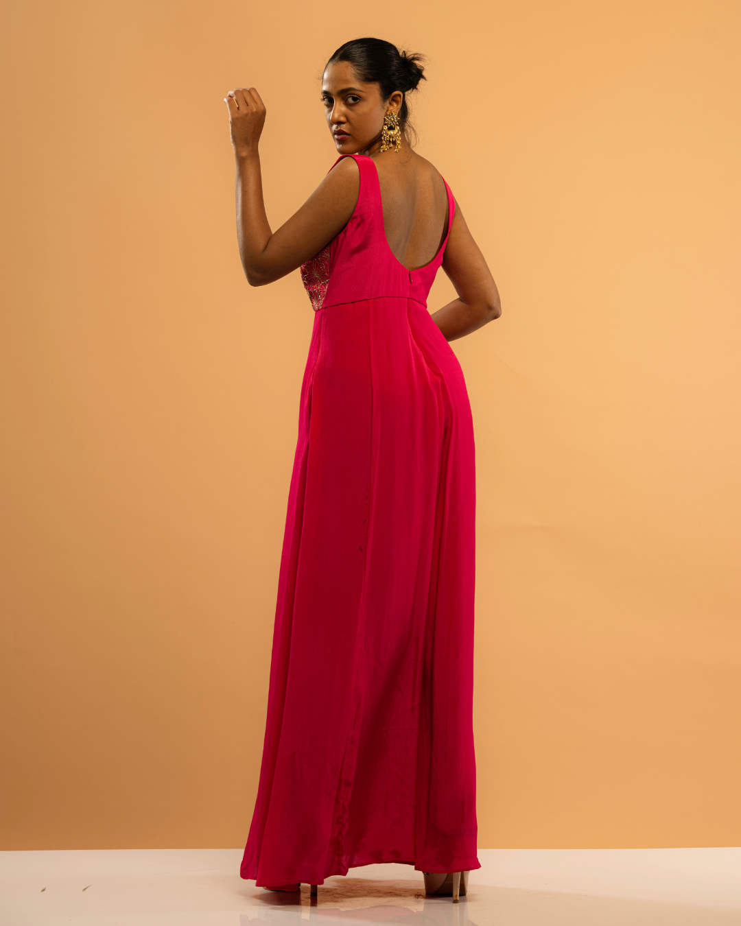 Fustian Rani Jumpsuit with Floral Embroidery