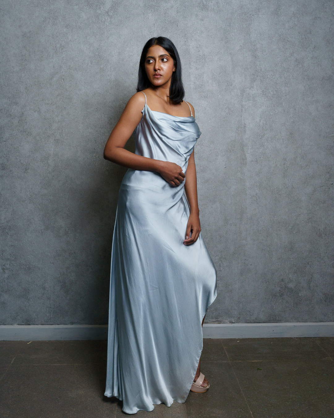 Sky Whisper Cowl Dress