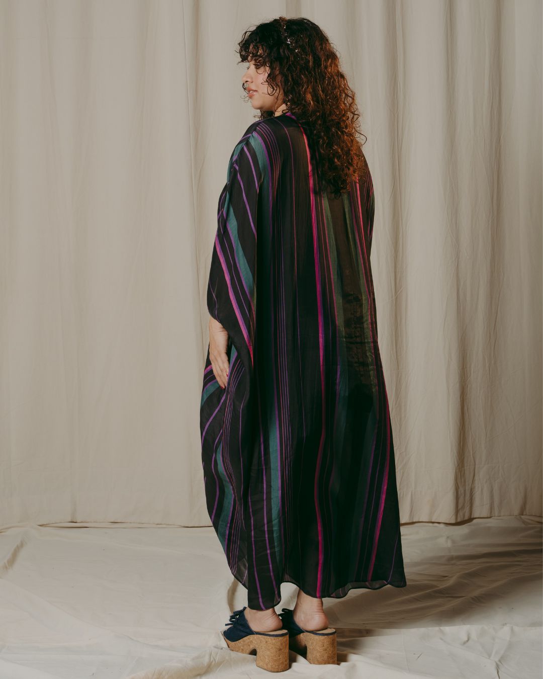 Evelina ruched silk kaftan