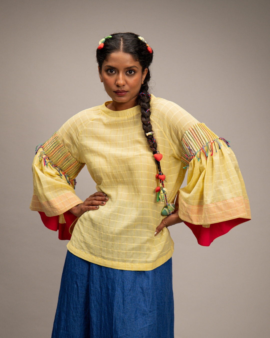 Beatrina Buttercup Yellow Banana Fiber Top