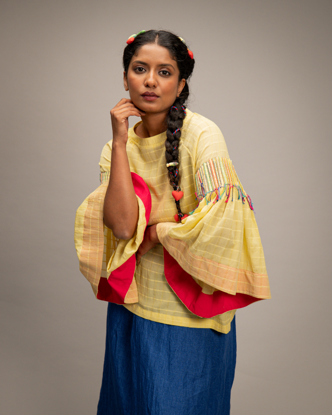 Beatrina Buttercup Yellow Banana Fiber Top