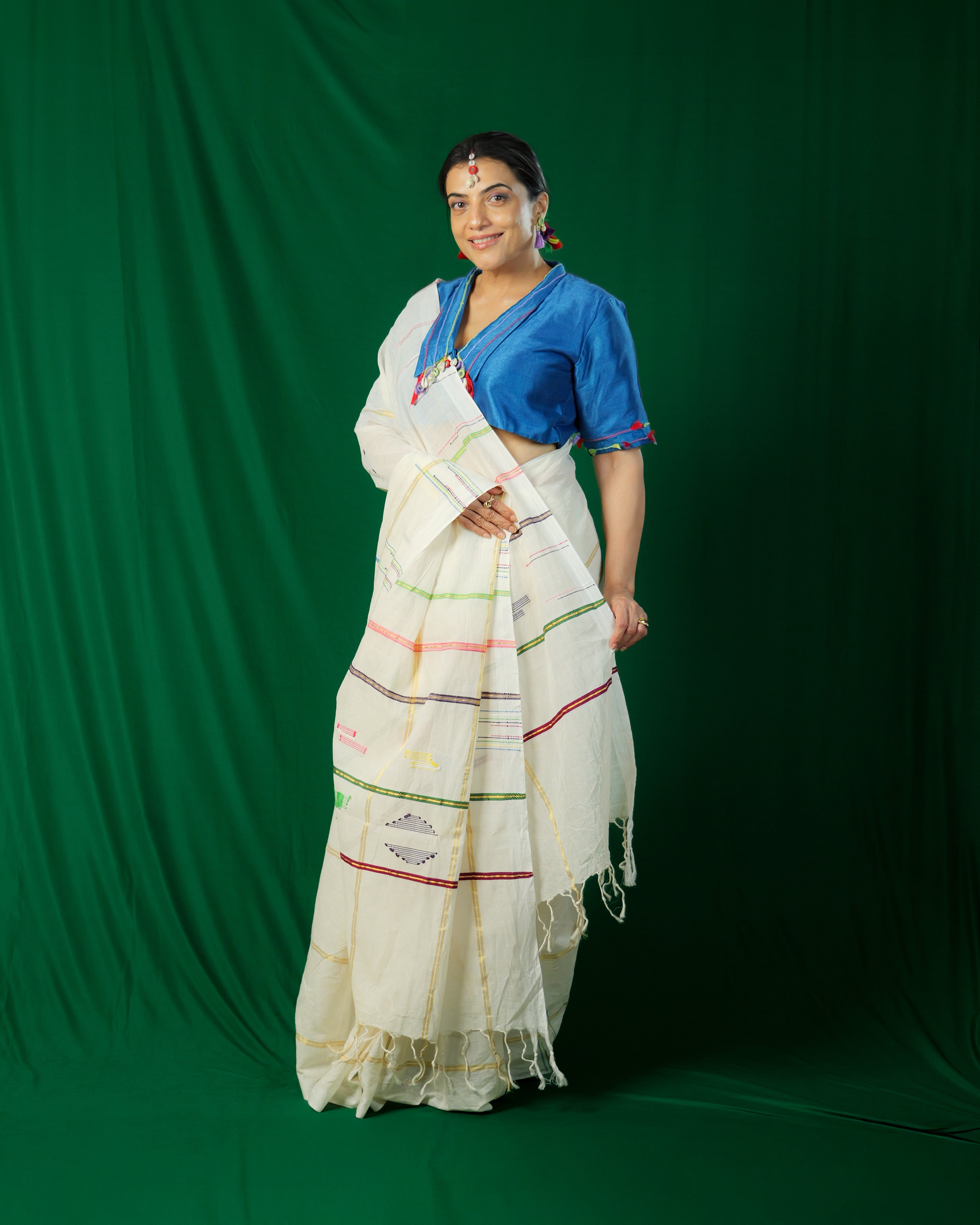Kalyanikutty Multicolor Border Kasavu Saree
