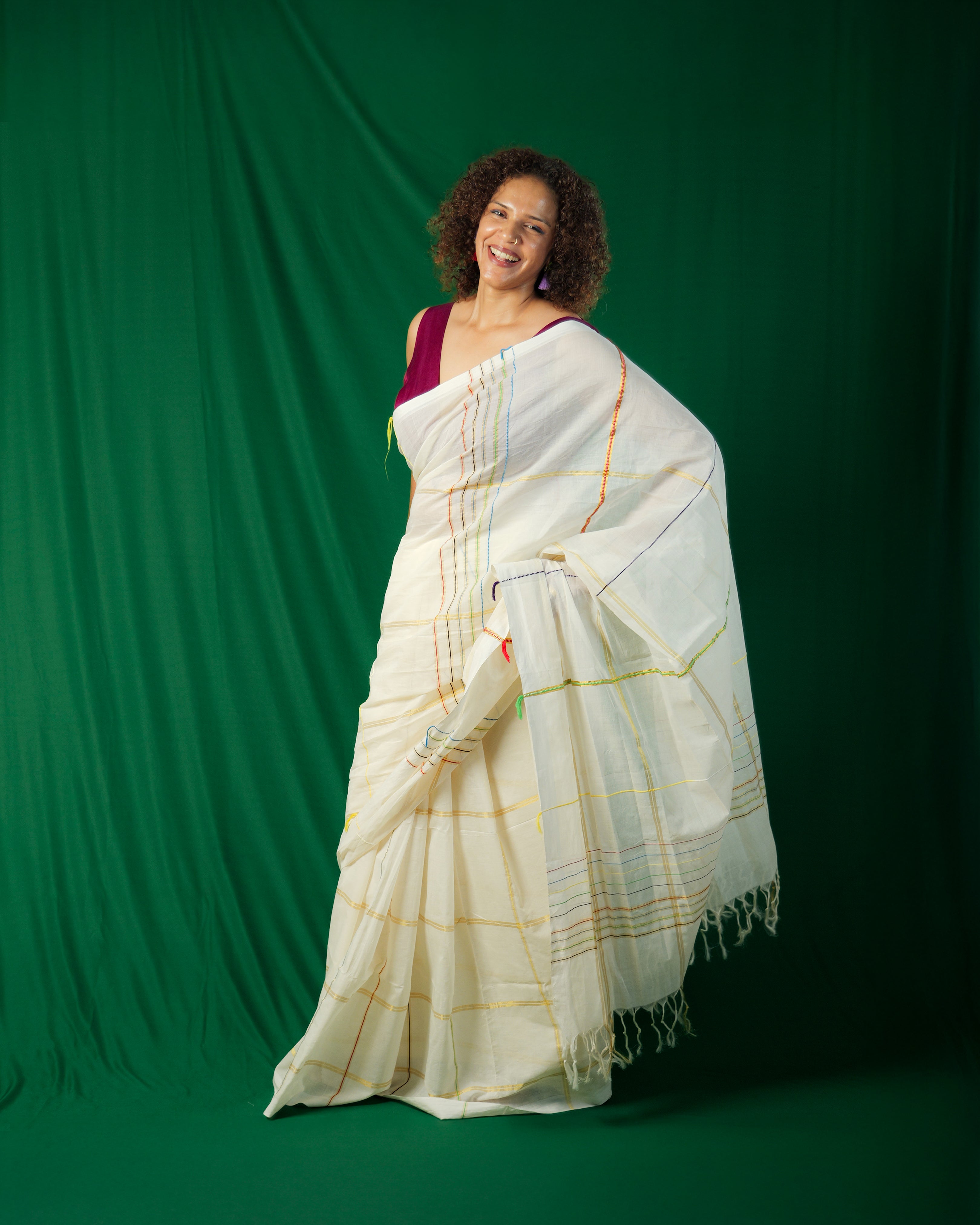 Janaki Kutty Golden Stripe Kasavu Saree
