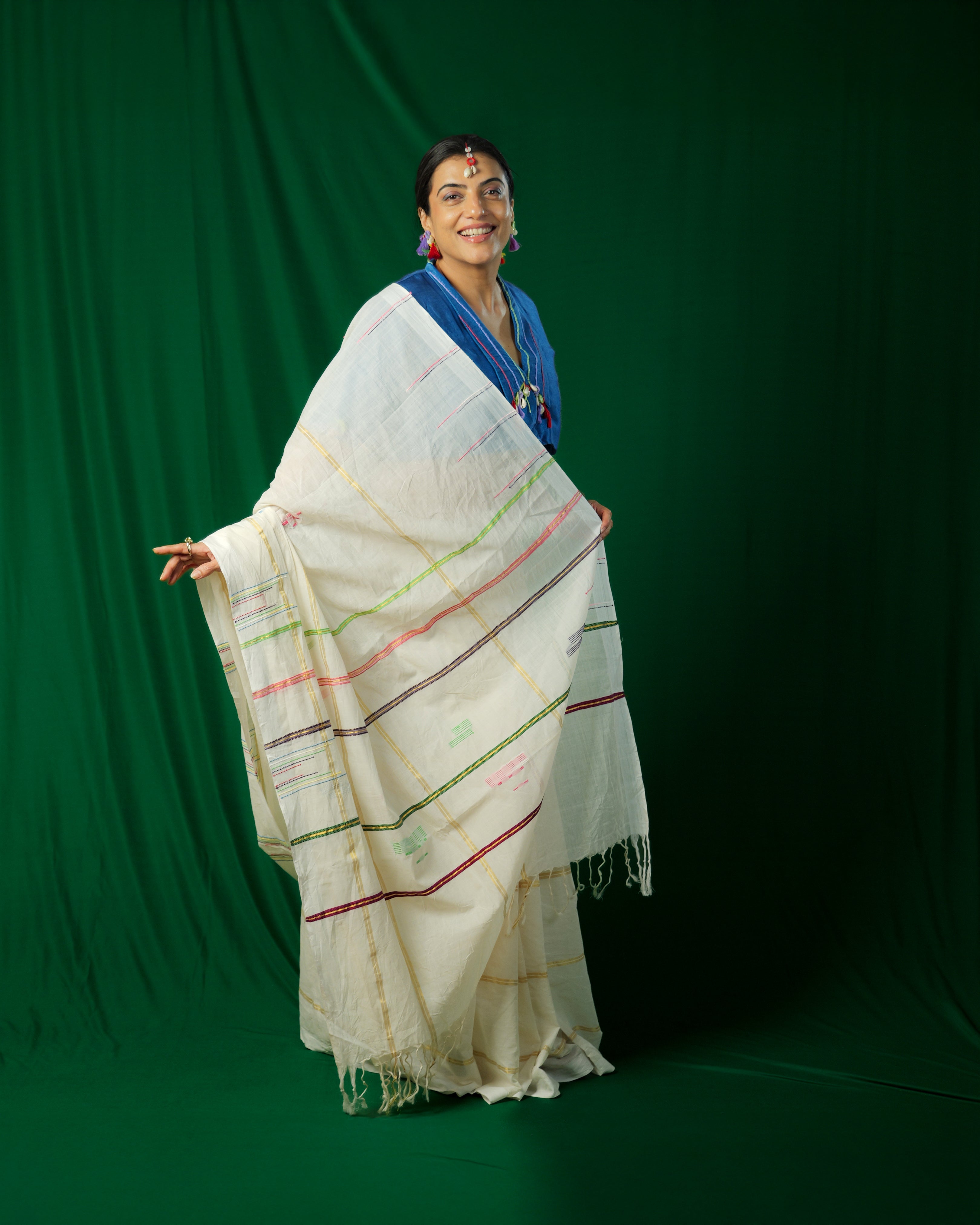 Kalyanikutty Multicolor Border Kasavu Saree