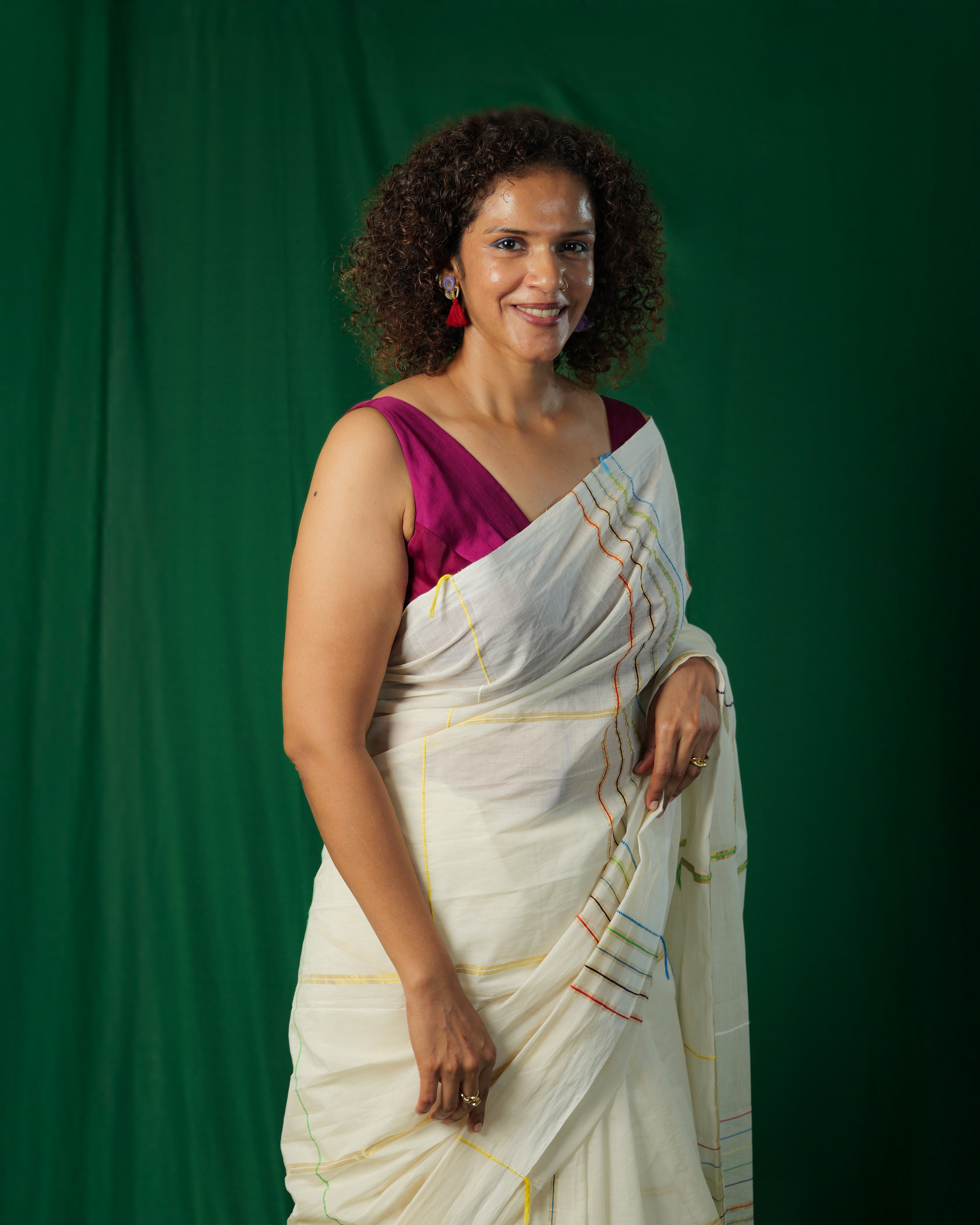 Janaki Kutty Golden Stripe Kasavu Saree