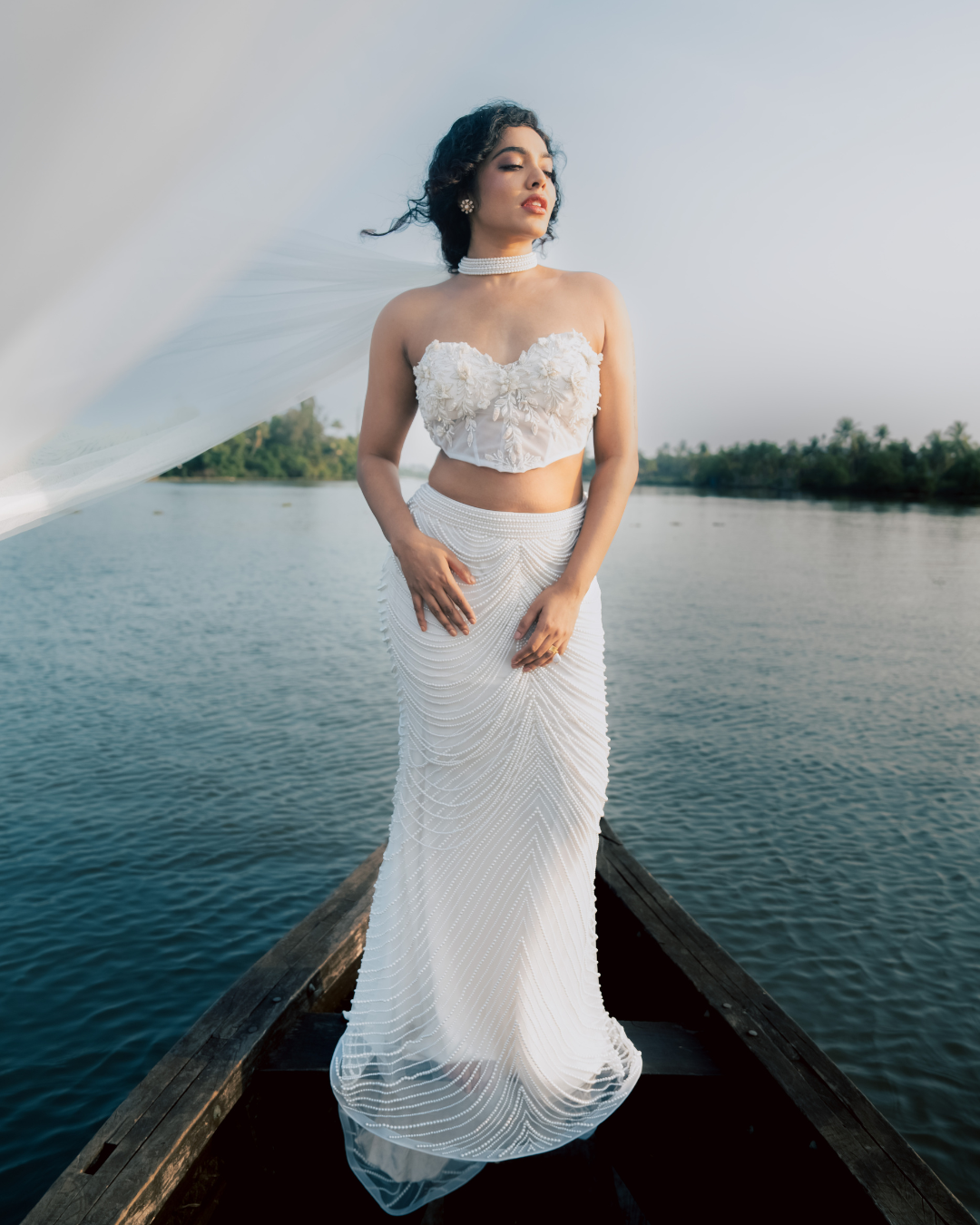 Strapless Bridal Co-ord Set Ensemble