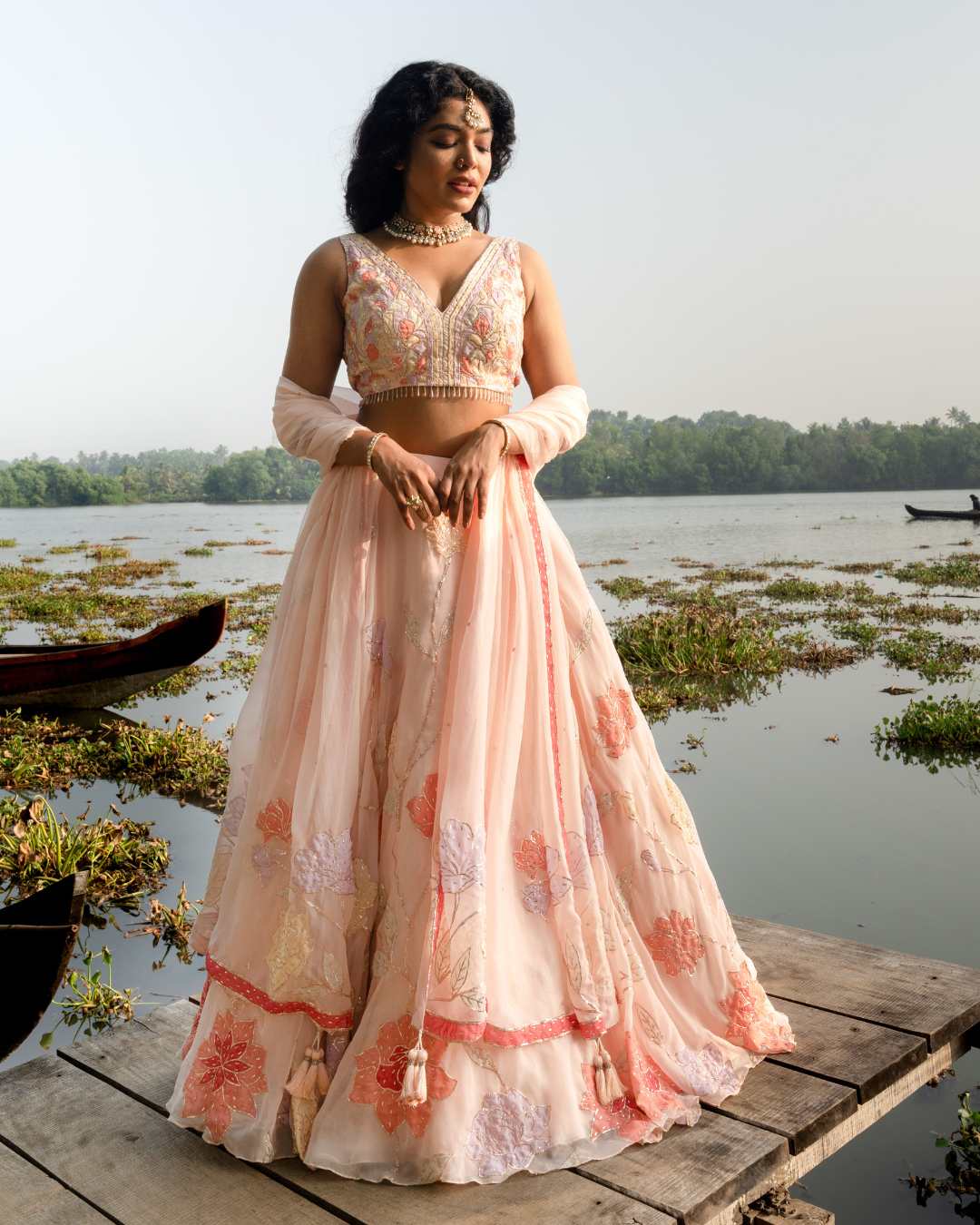 Petal Blush Embroidered Lehenga