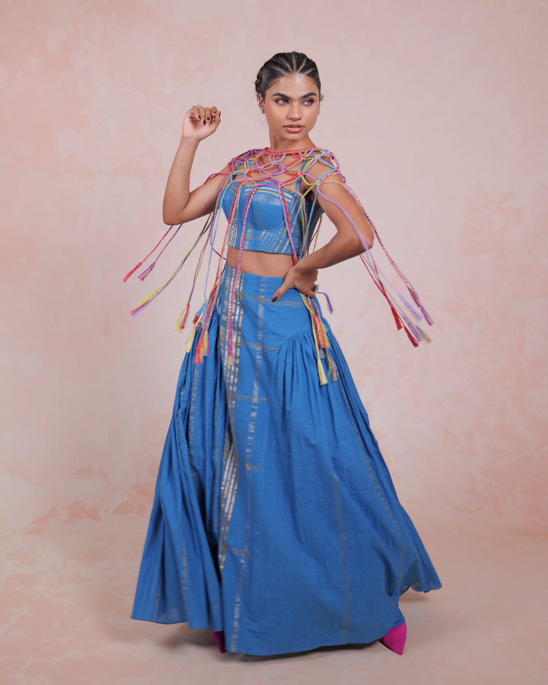 Aranya Multicolor Braided Cape