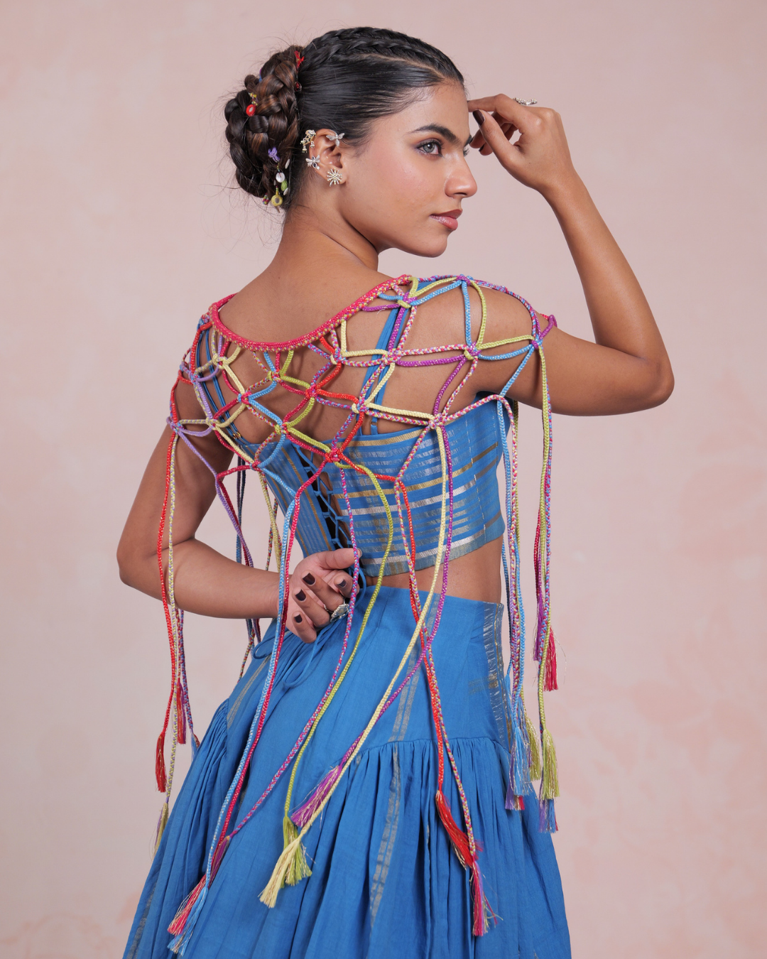 Aranya Multicolor Braided Cape