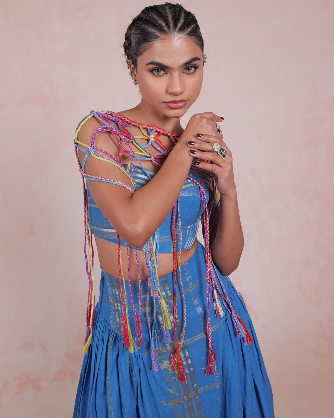 Aranya Multicolor Braided Cape