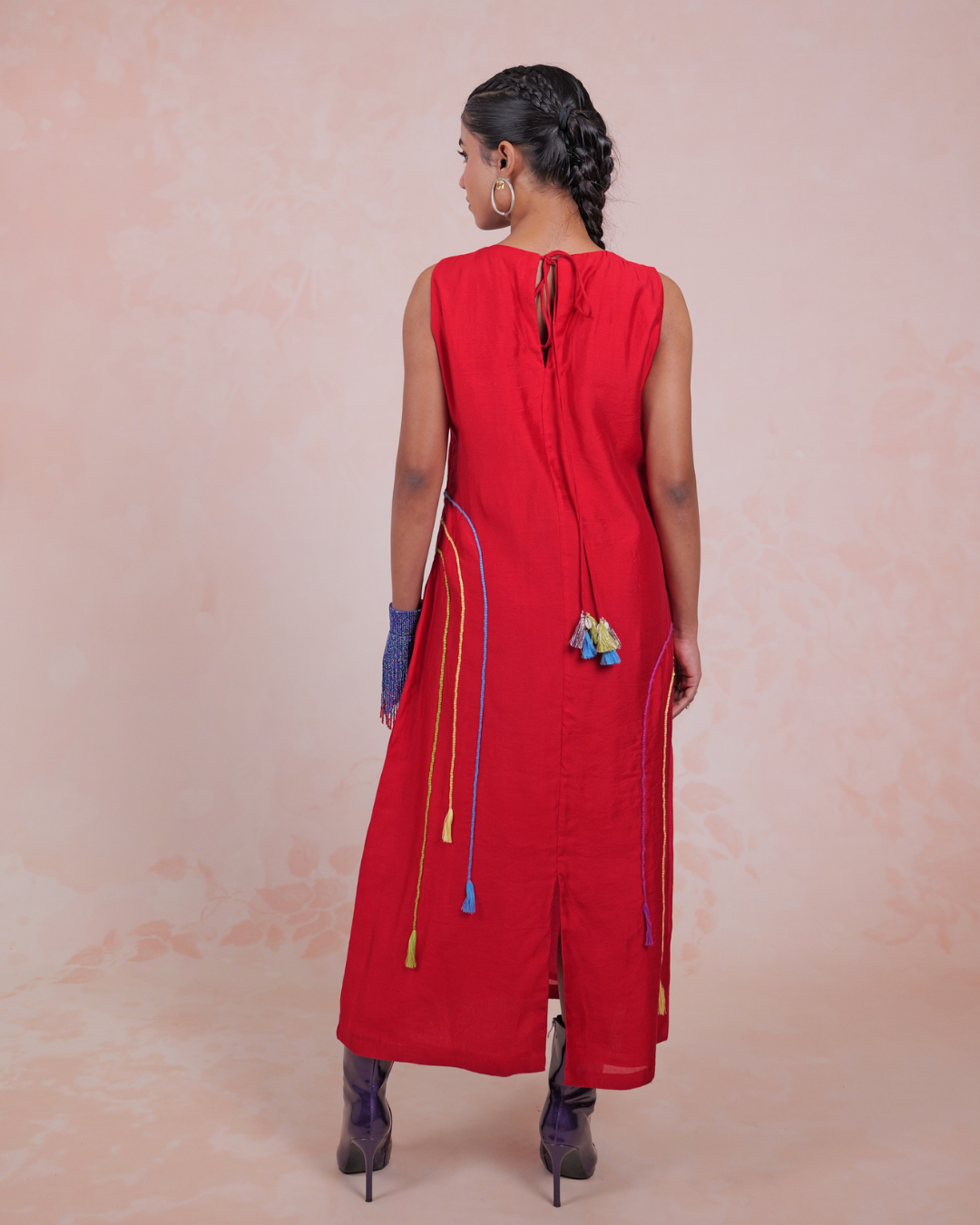 Taalini Red Cotton Midi