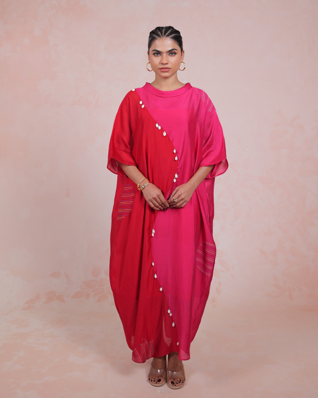 Swarita Pink Red Asymmetric Dress