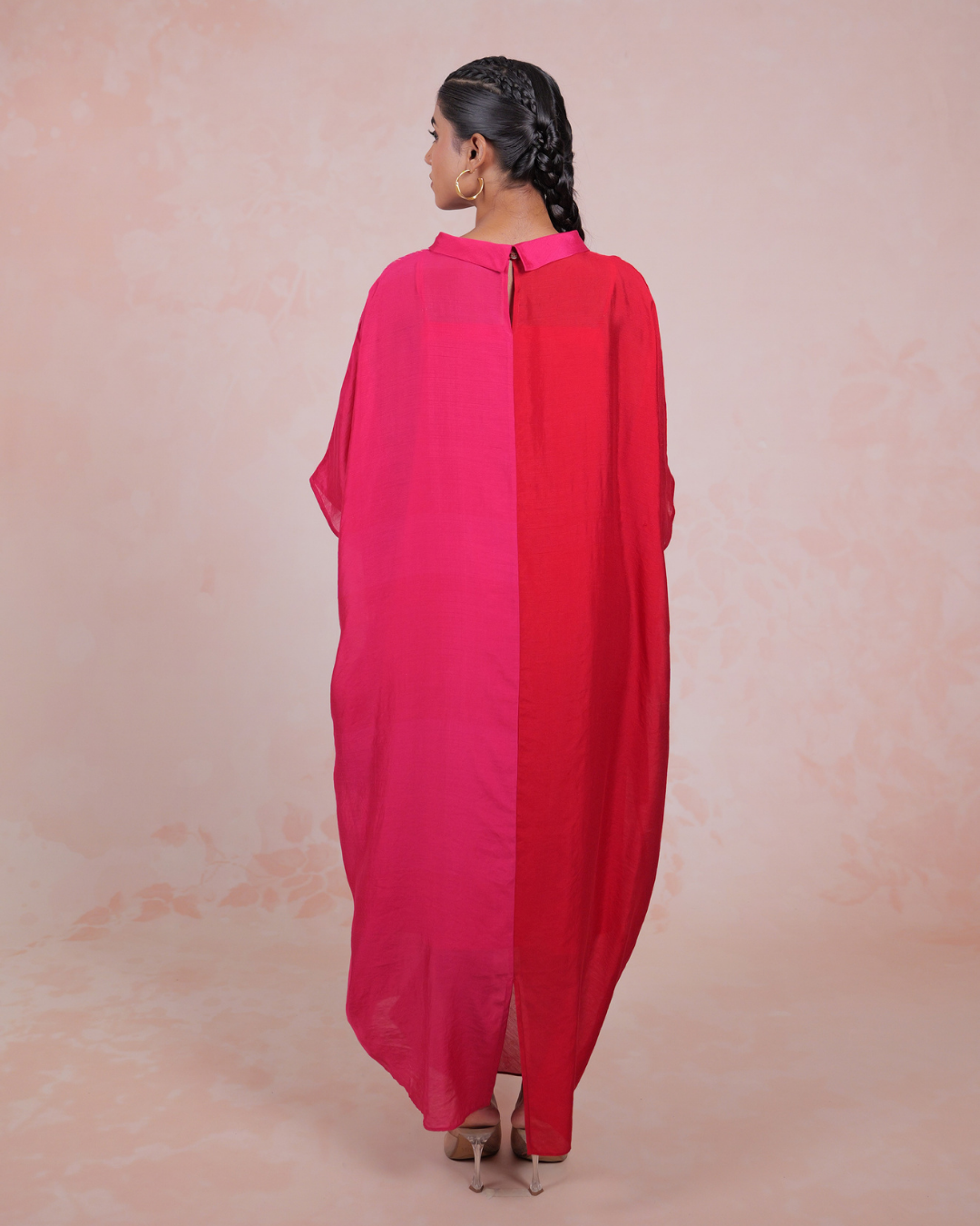 Swarita Pink Red Asymmetric Dress