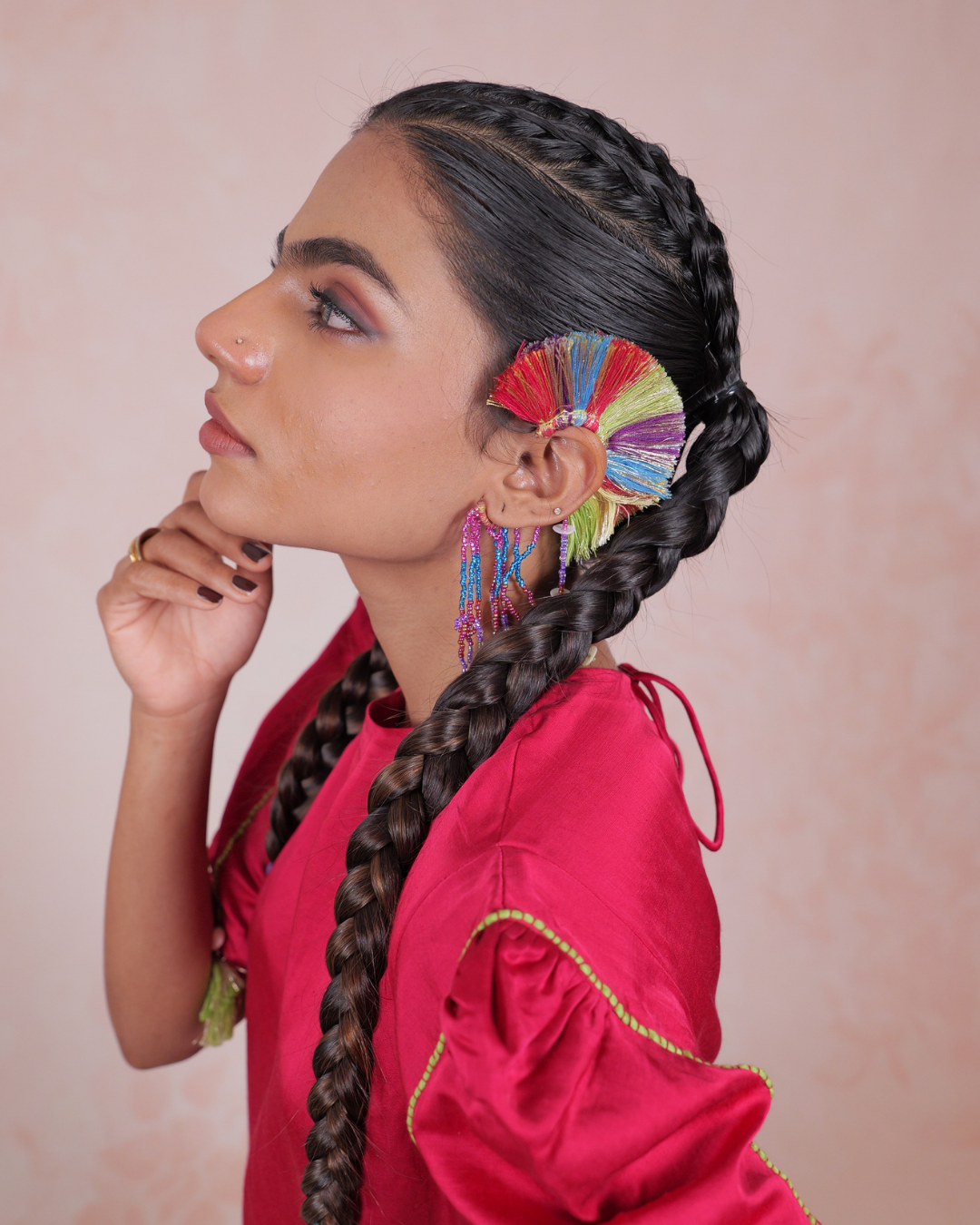 Eshani Multicolor Beaded Ear Cuff