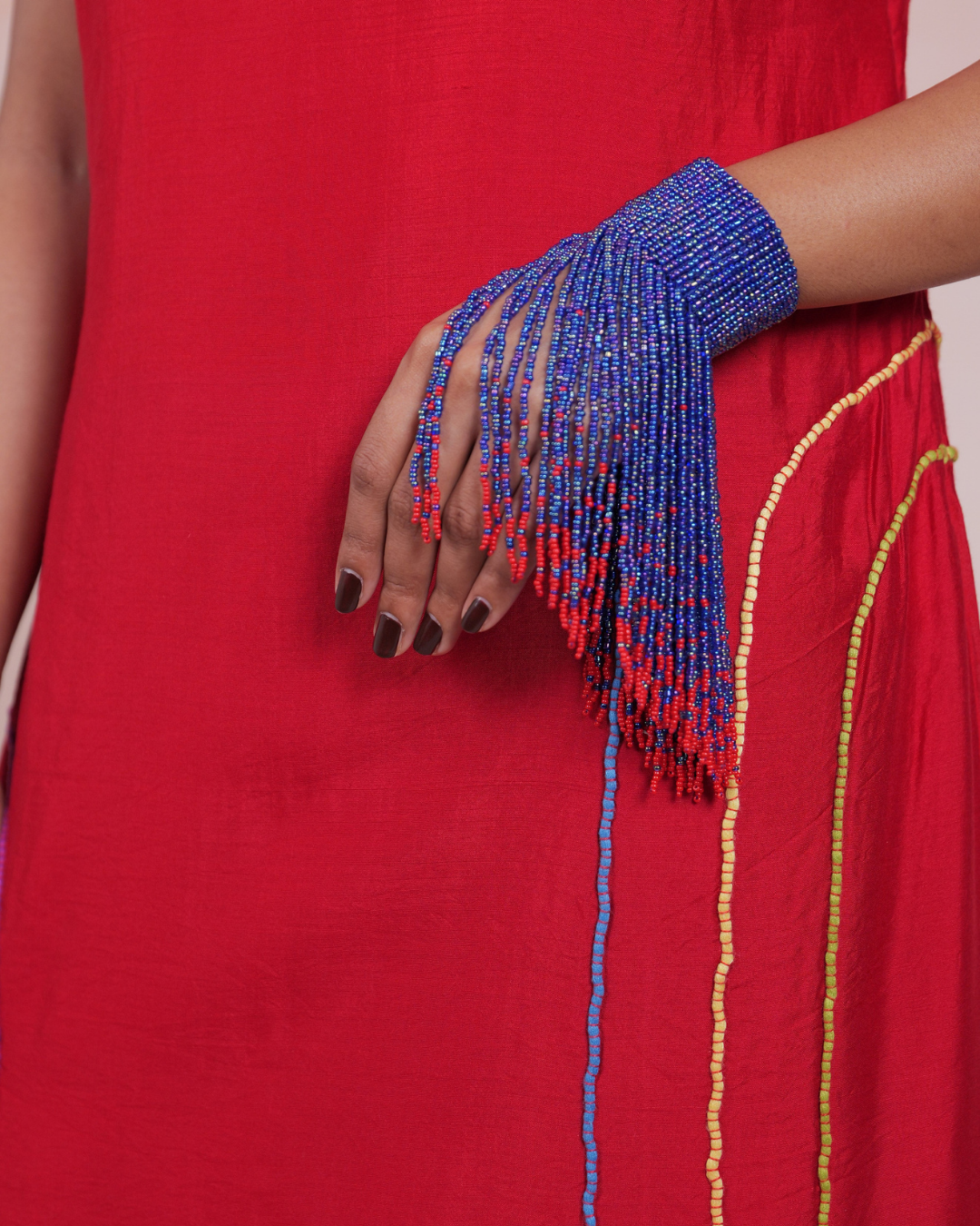 Sharini Beaded Blue Fringe Handcuff