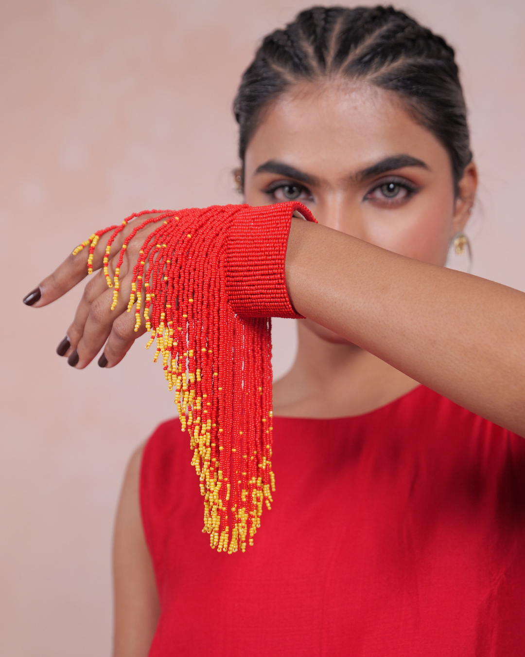 Navira Beaded Red Handcuff