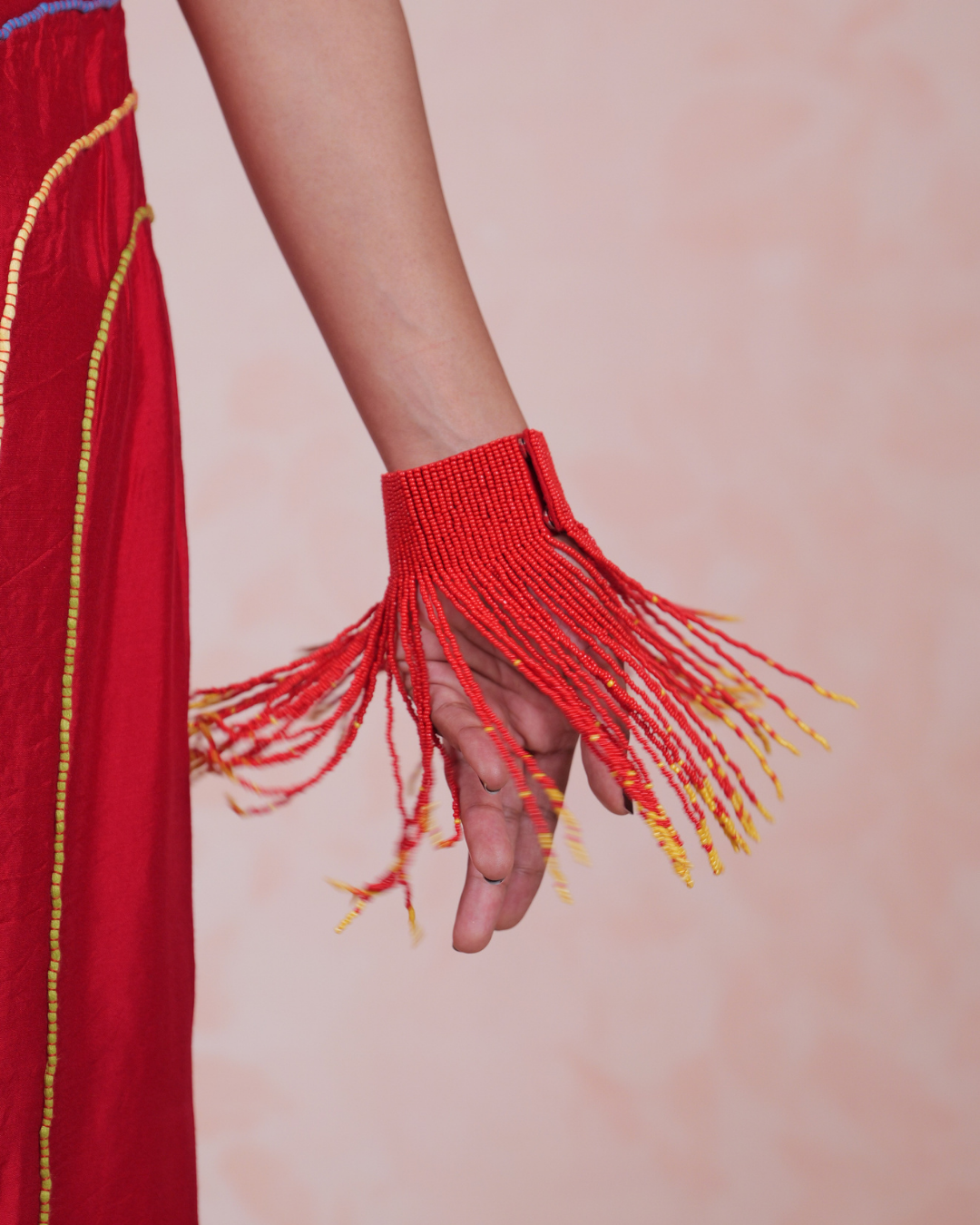 Navira Beaded Red Handcuff