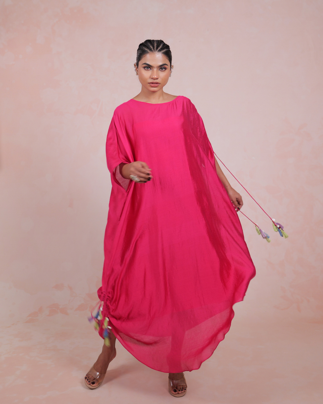 Swarali Pink Tie-up Kaftan
