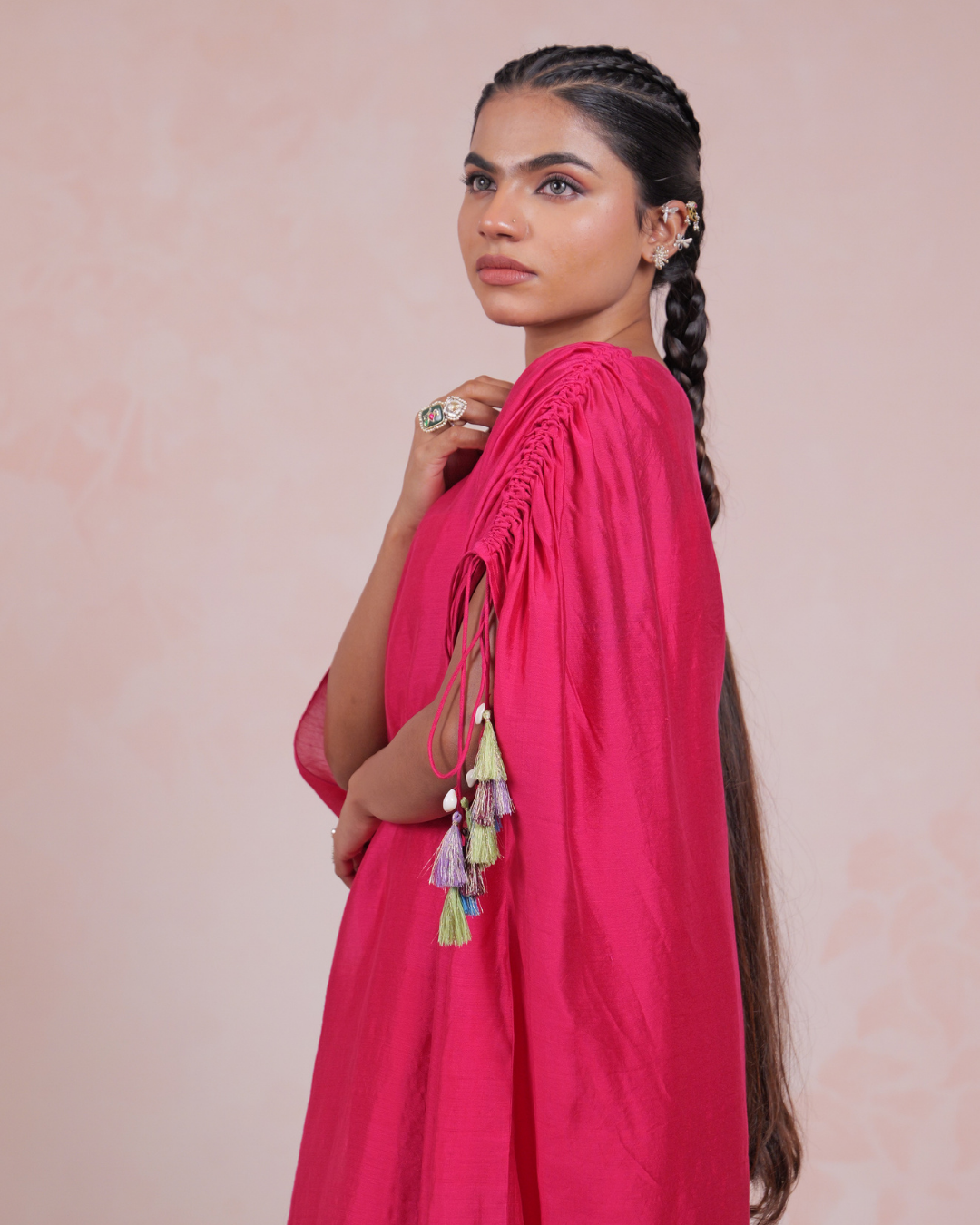 Swarali Pink Tie-up Kaftan