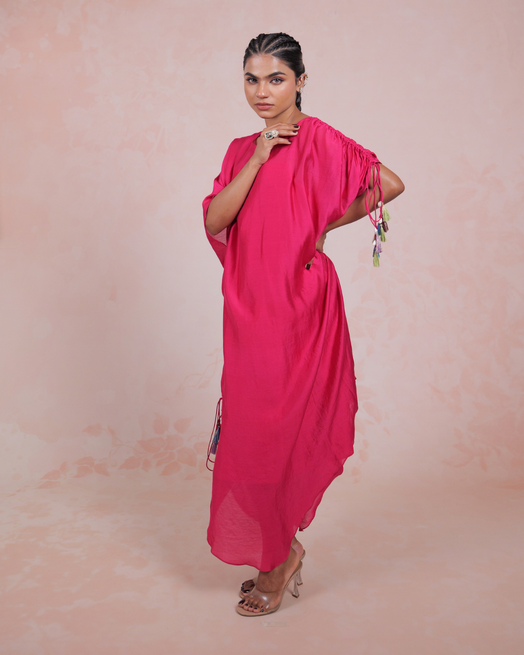 Swarali Pink Tie-up Kaftan