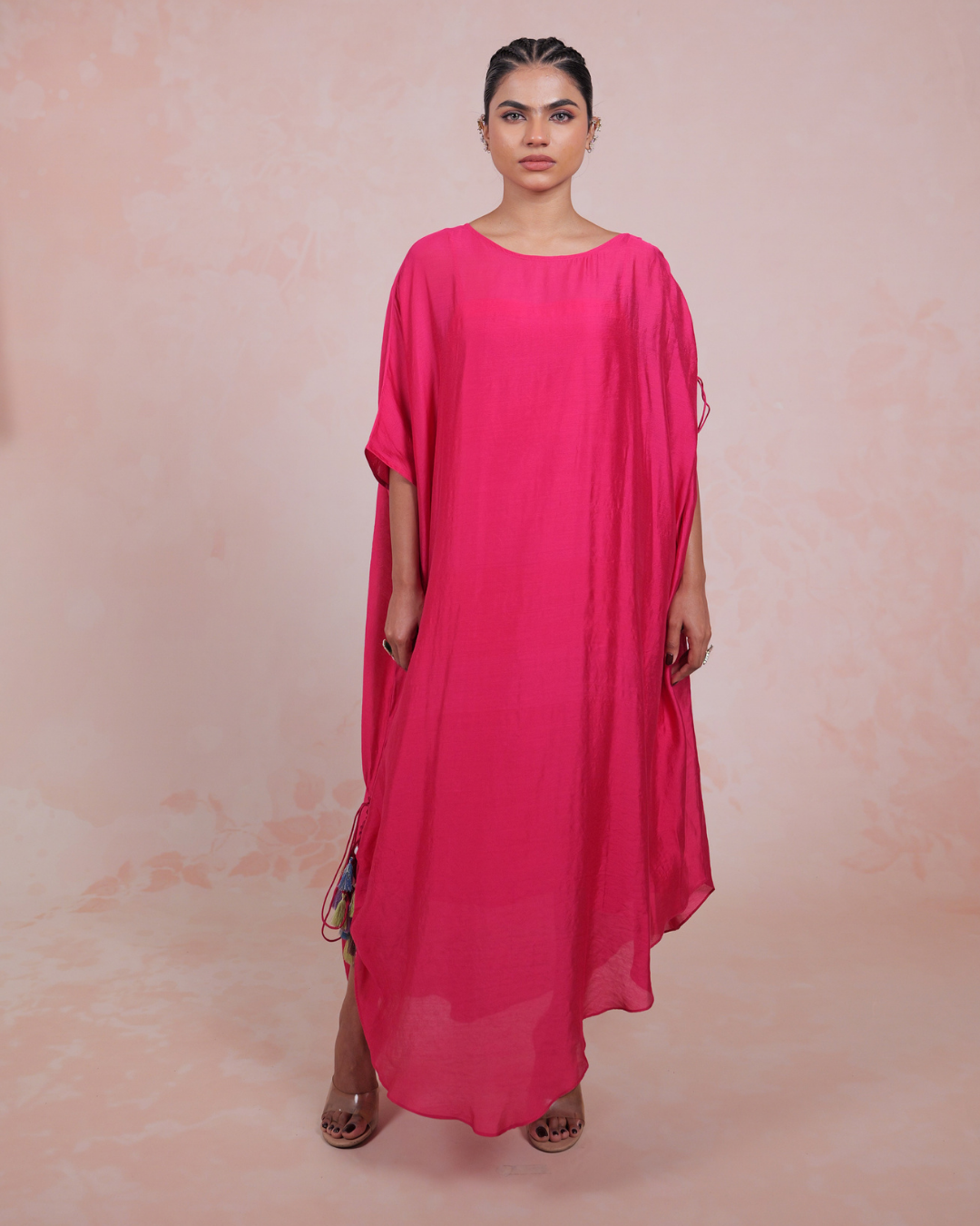 Swarali Pink Tie-up Kaftan