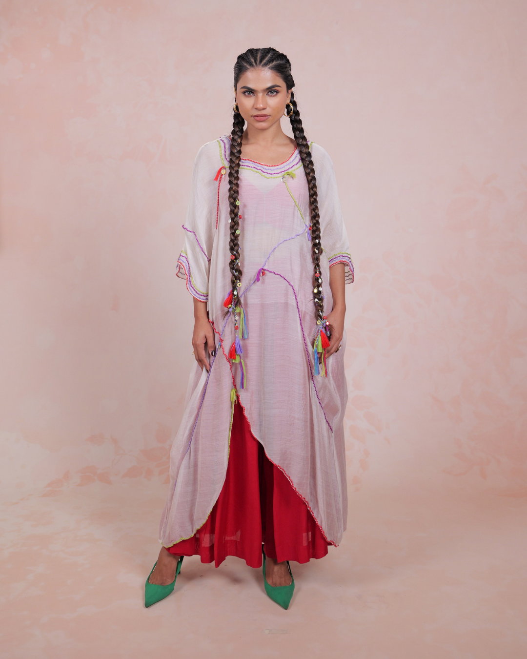 Veena Off White Modal Silk Tunic