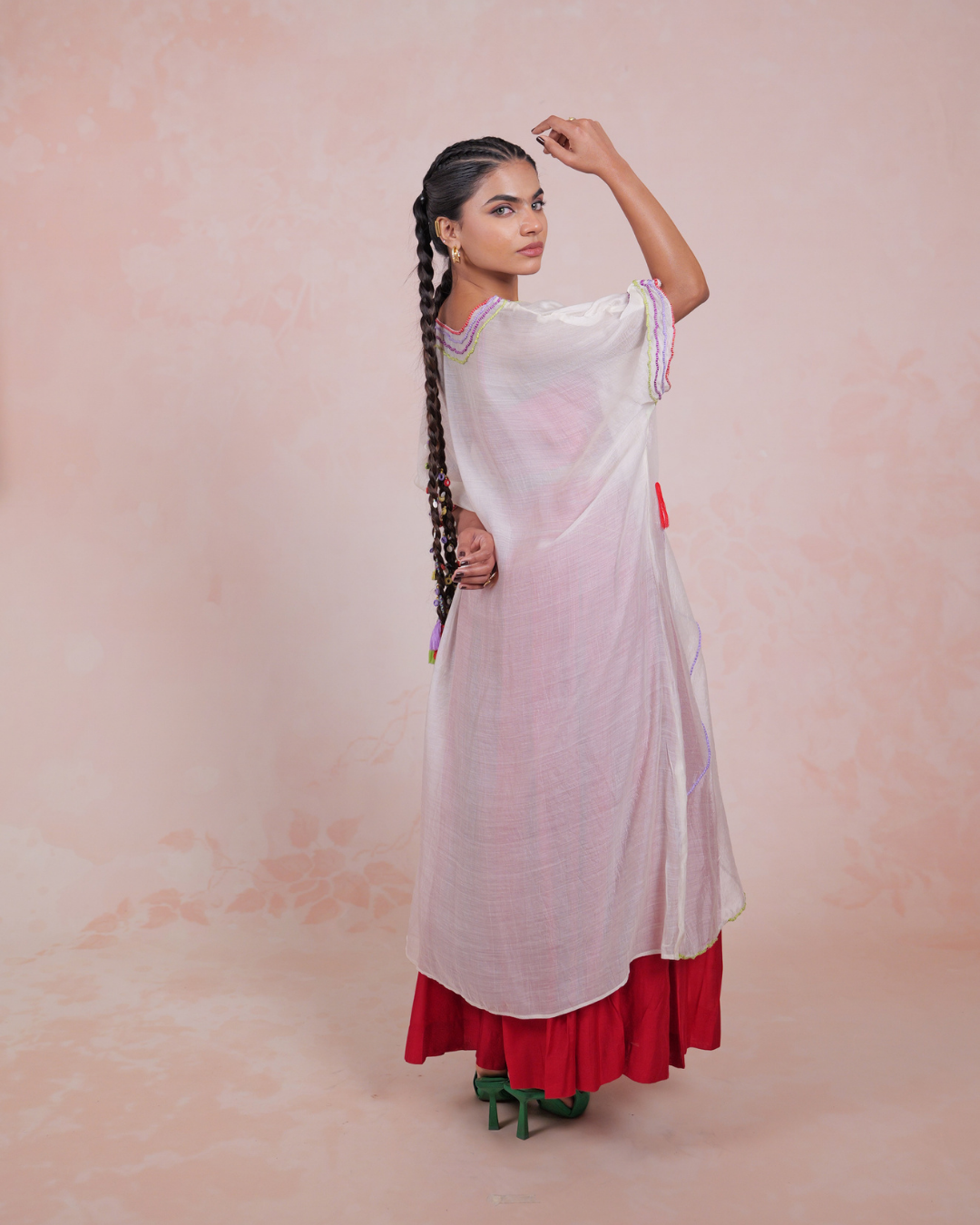 Veena Off White Modal Silk Tunic