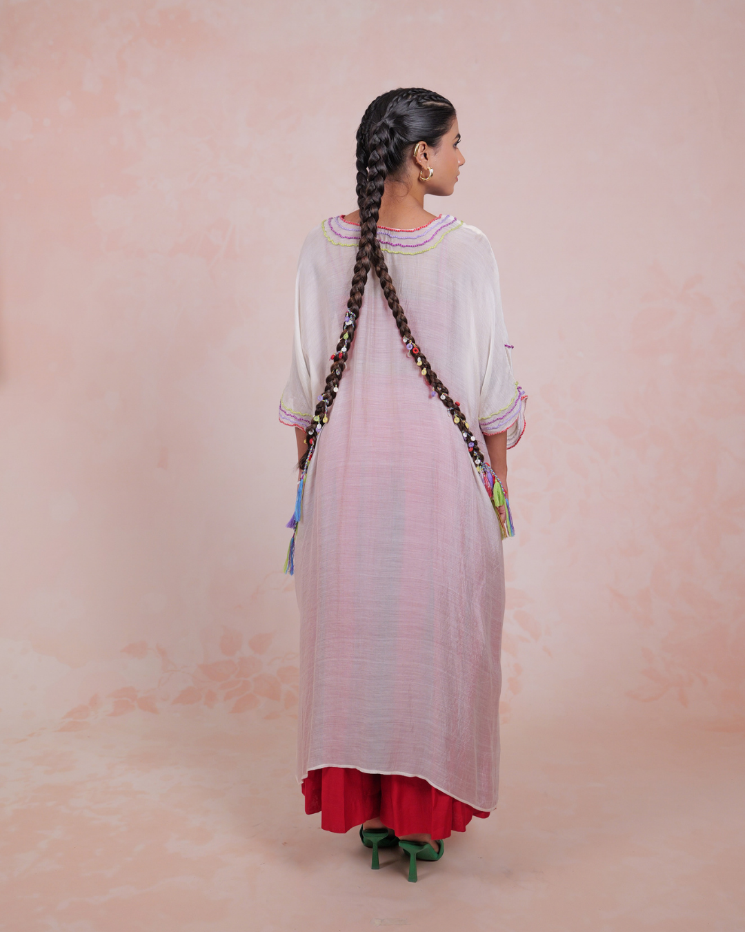 Veena Off White Modal Silk Tunic