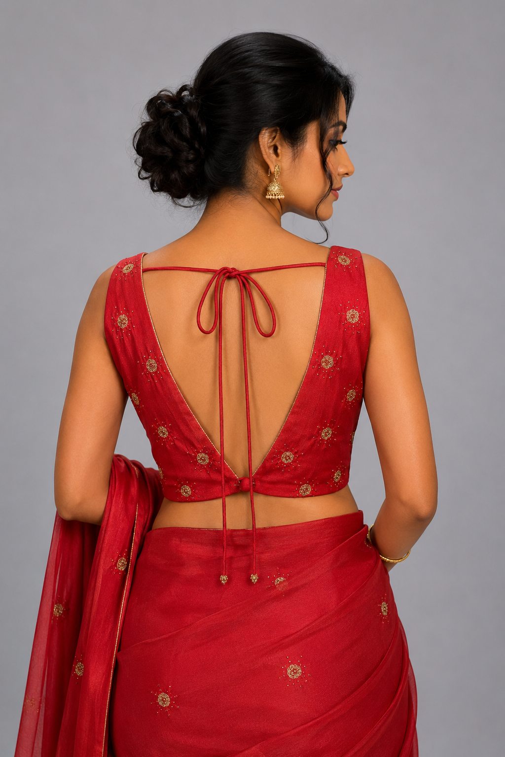 Red Upada silk Blouse
