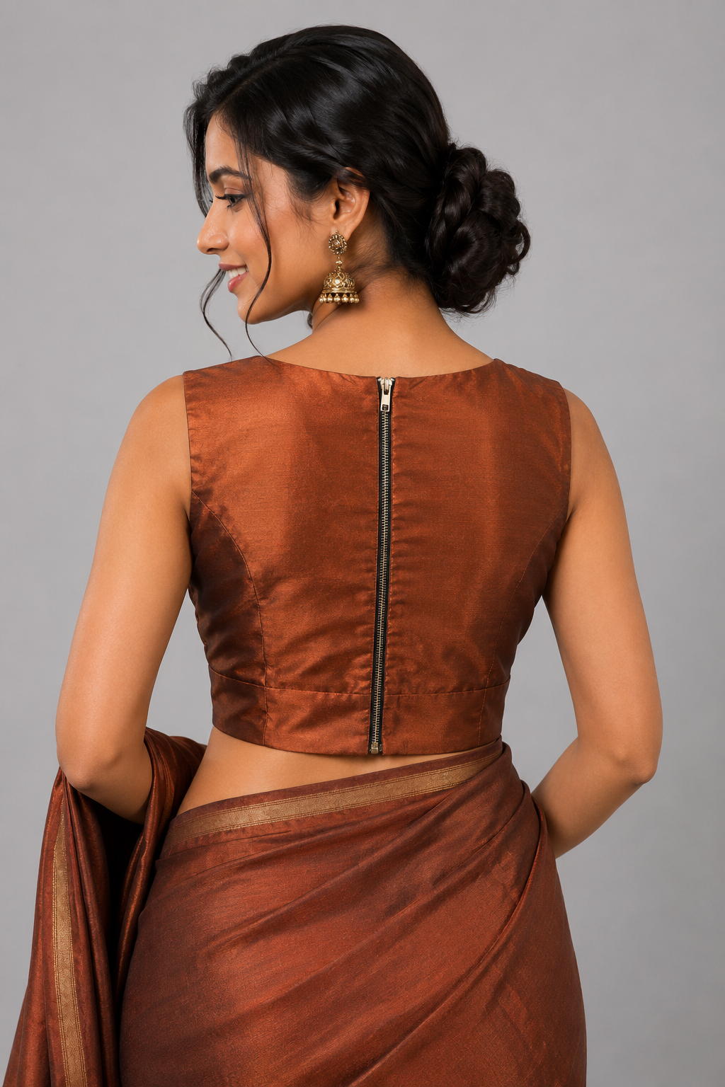 Brown silk blouse