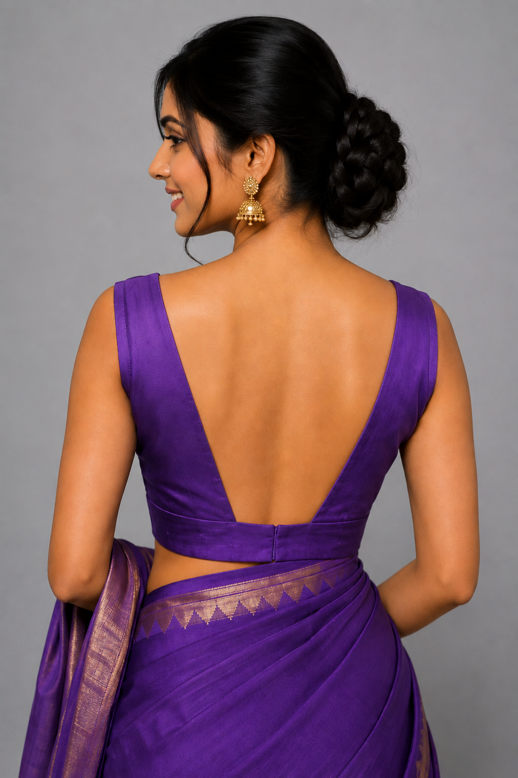 Purple v neck blouse