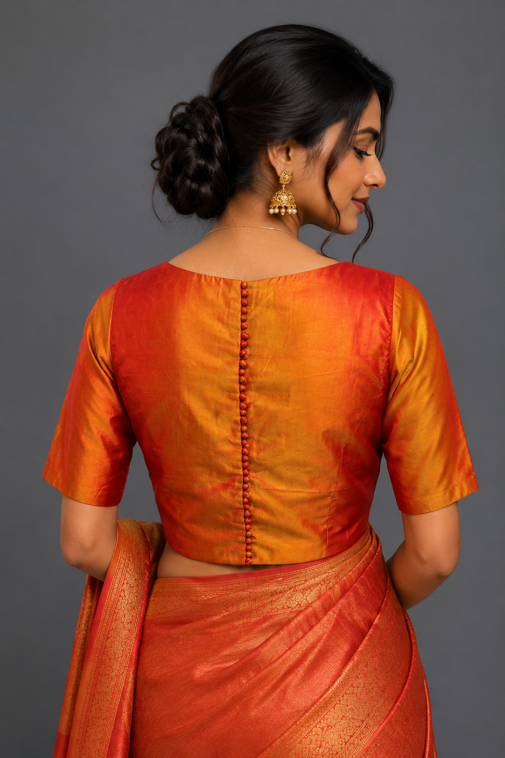 Orange silk blouse