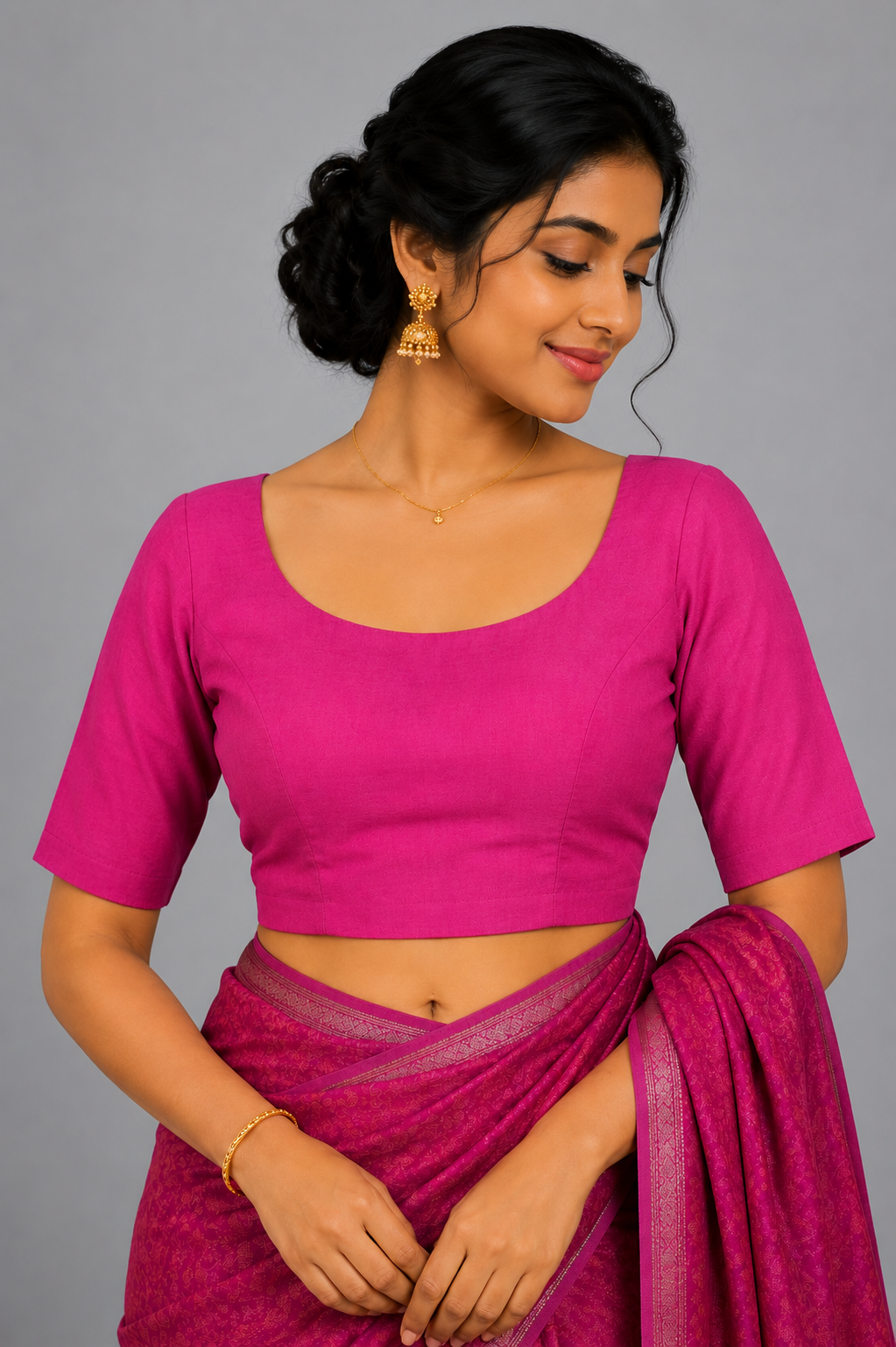 Rani pink half sleeve blouse