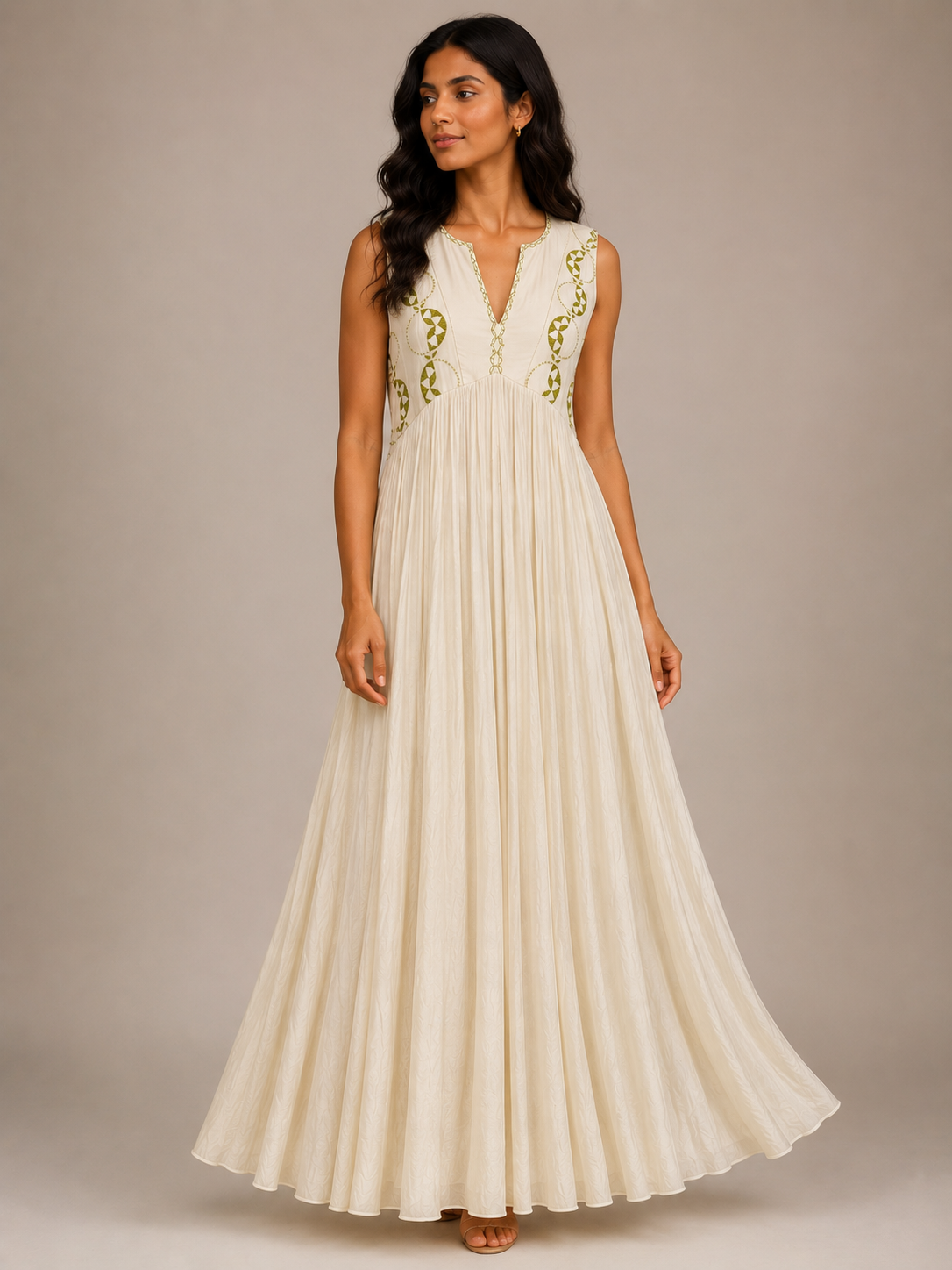 White flare dress